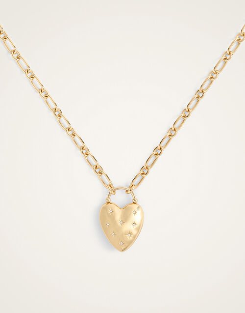 La DoubleJ Love Star Necklace 24K Gold Plate & Swarovski Crystals NEC0046BRA007SOLIDYE05