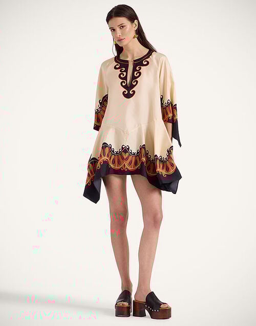 La DoubleJ Malibu Mini Dress La DoubleJ Malibu Mini Dress Pacific Placée Dark Orange DRE0844SIL001PCF03OR03