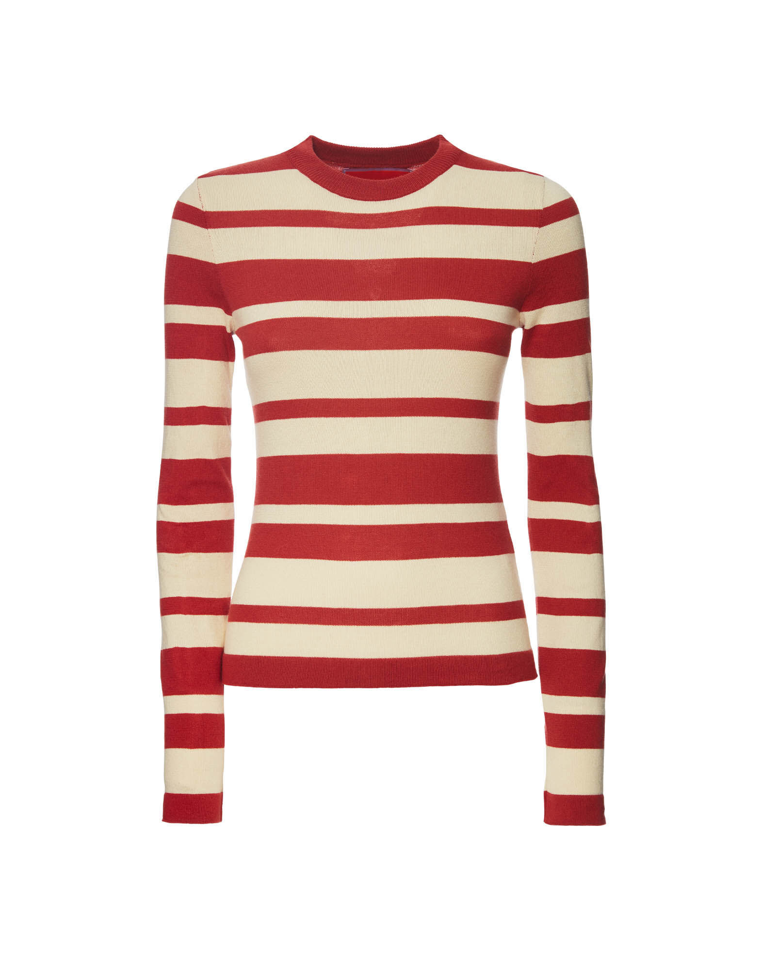 La DoubleJ Crew Top Solid Ivory PUL0118KNI106VA237WH04