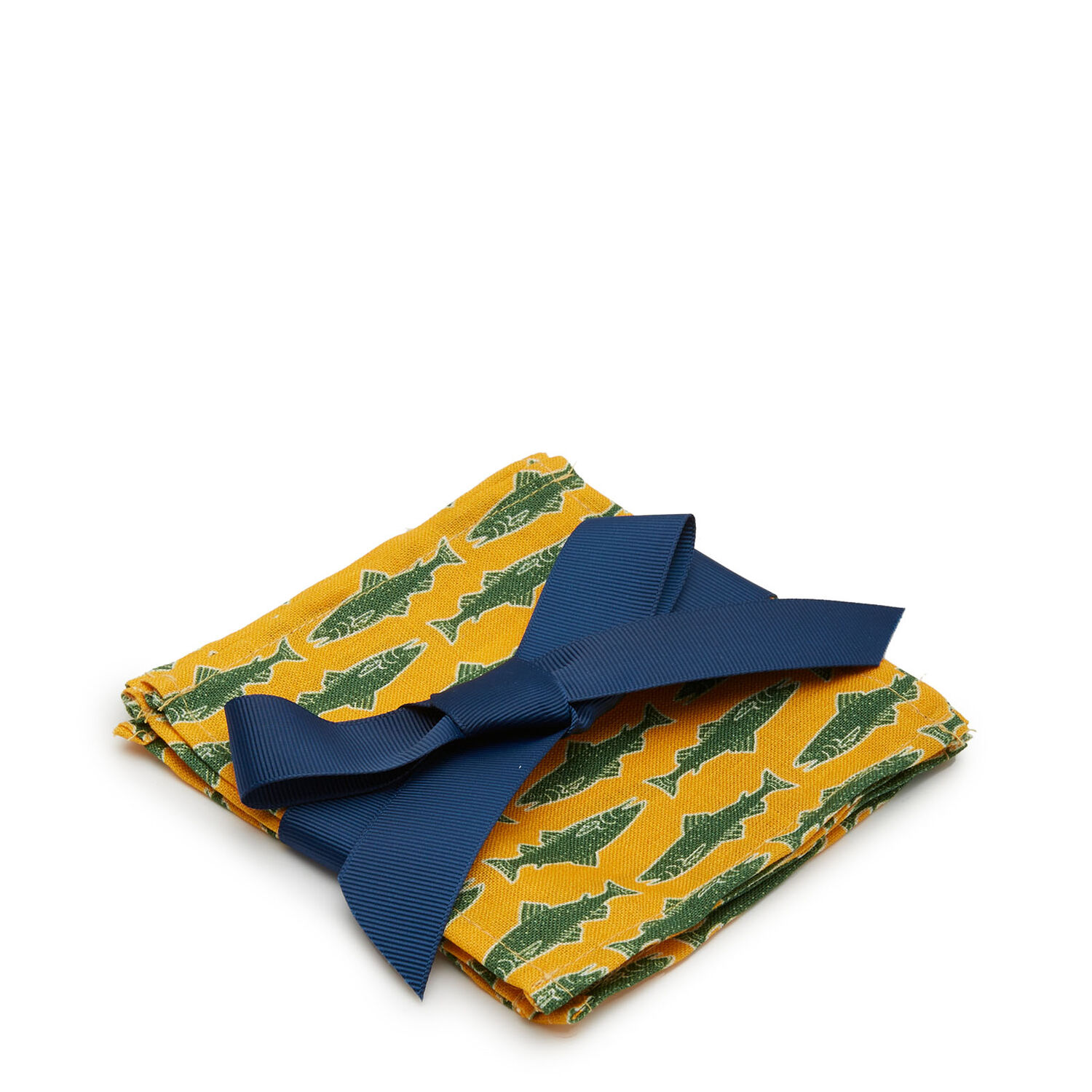 La Doublej Small Napkins Set Of 4 In Como Fish Yellow Small