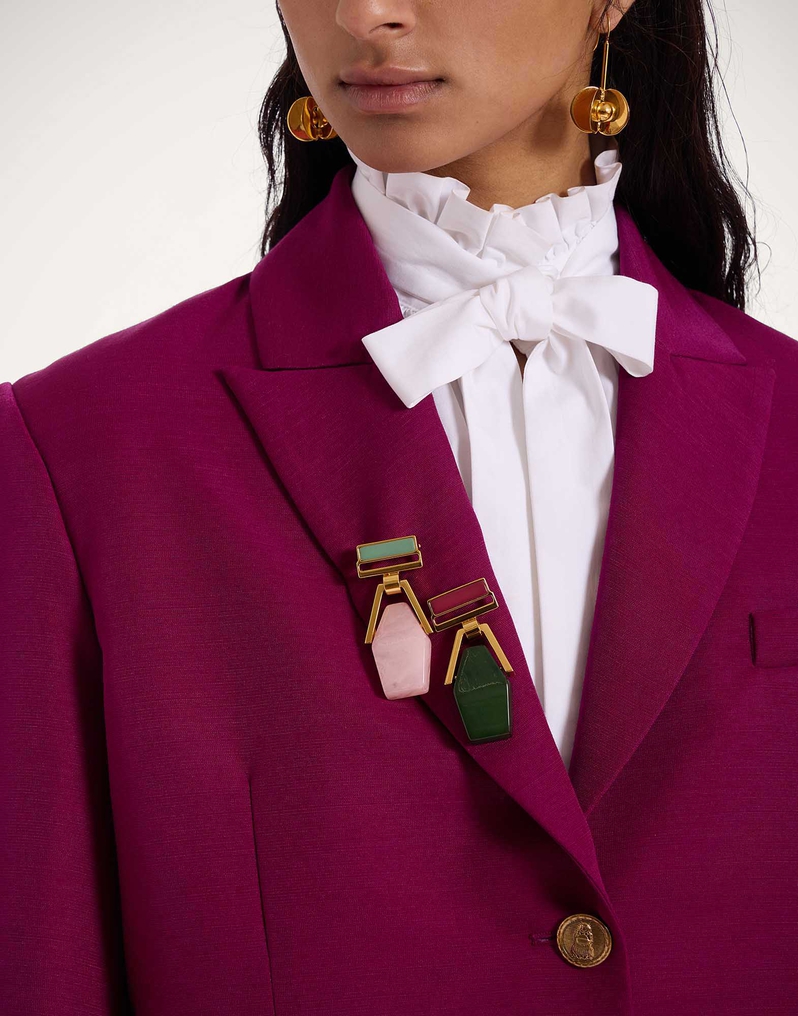 La DoubleJ Portal Brooch La DoubleJ Portal Brooch 24k Gold Plate & Pink Resin BCH0002POL014SOLIDPI02