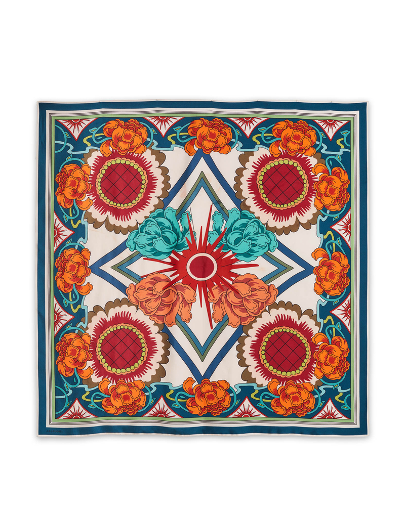 La DoubleJ Scarf Double (90X90) La DoubleJ Scarf Double (90X90) Taormina Placée Ivory SCA0039SIL006LRT01WH04