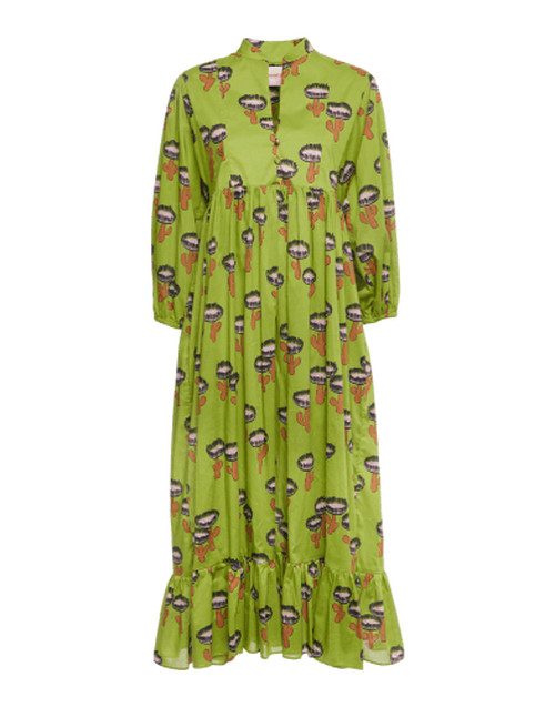LaDoubleJ Quintana Dress Chirpy Cactus Verde DRE0156COT003CHI0002