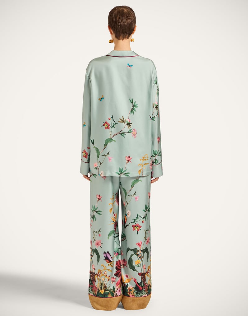 La DoubleJ Pajama Pants La DoubleJ Pajama Pants Zooflora Placée Light Blue TRO0116SIL001ZOF04BU01