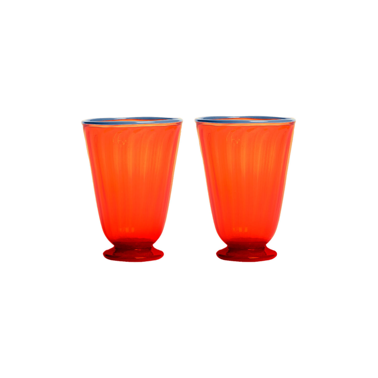 Shop La Doublej Rainbow Glasses Set Of 2 In Orange