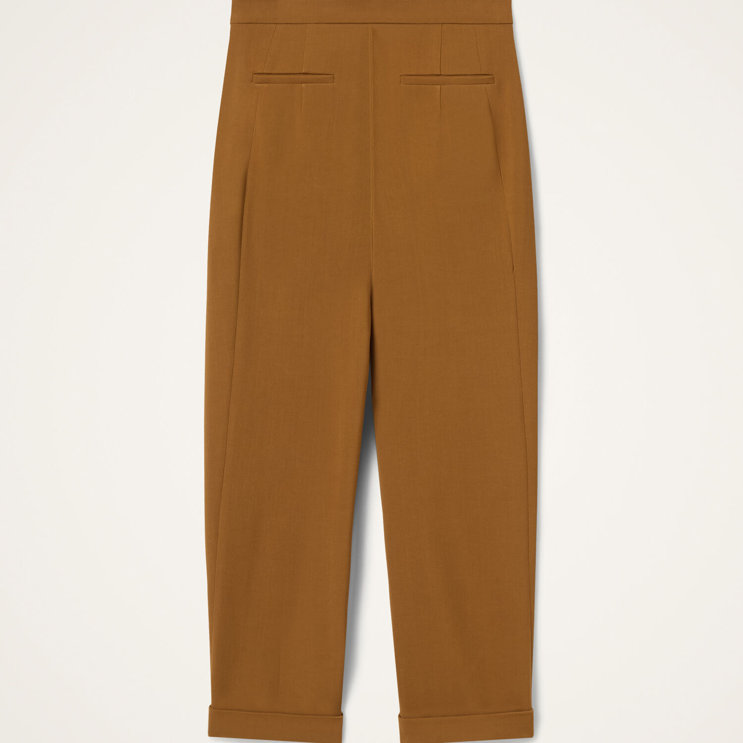 La Doublej Pleated Pants In Solid Tobacco