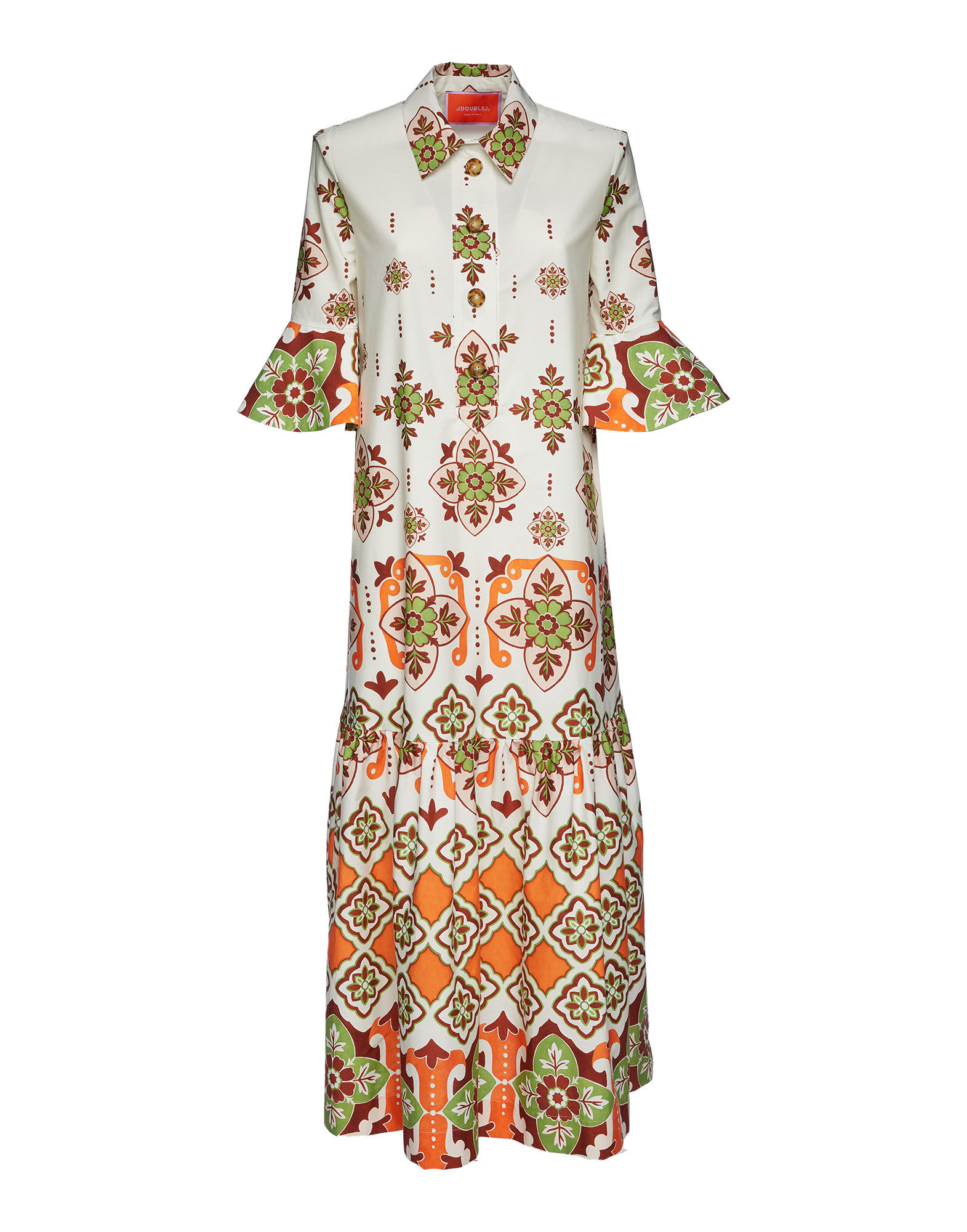 La DoubleJ Artemis Dress Partenope Plac&eacute;e DRE0176COT039PRT01OR02