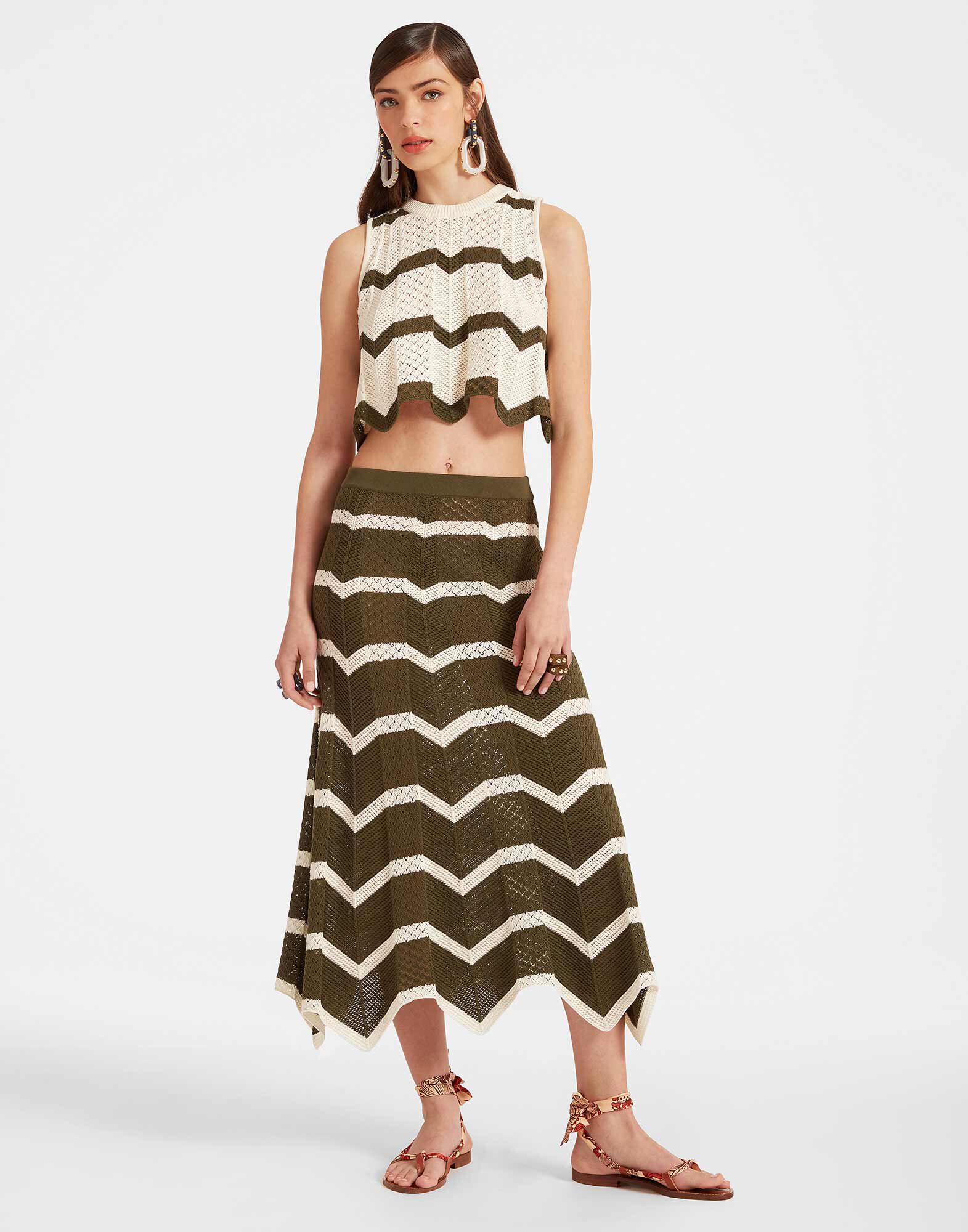 La DoubleJ Chevron Top Solid Camouflage PUL0145KNI084VA255WH03