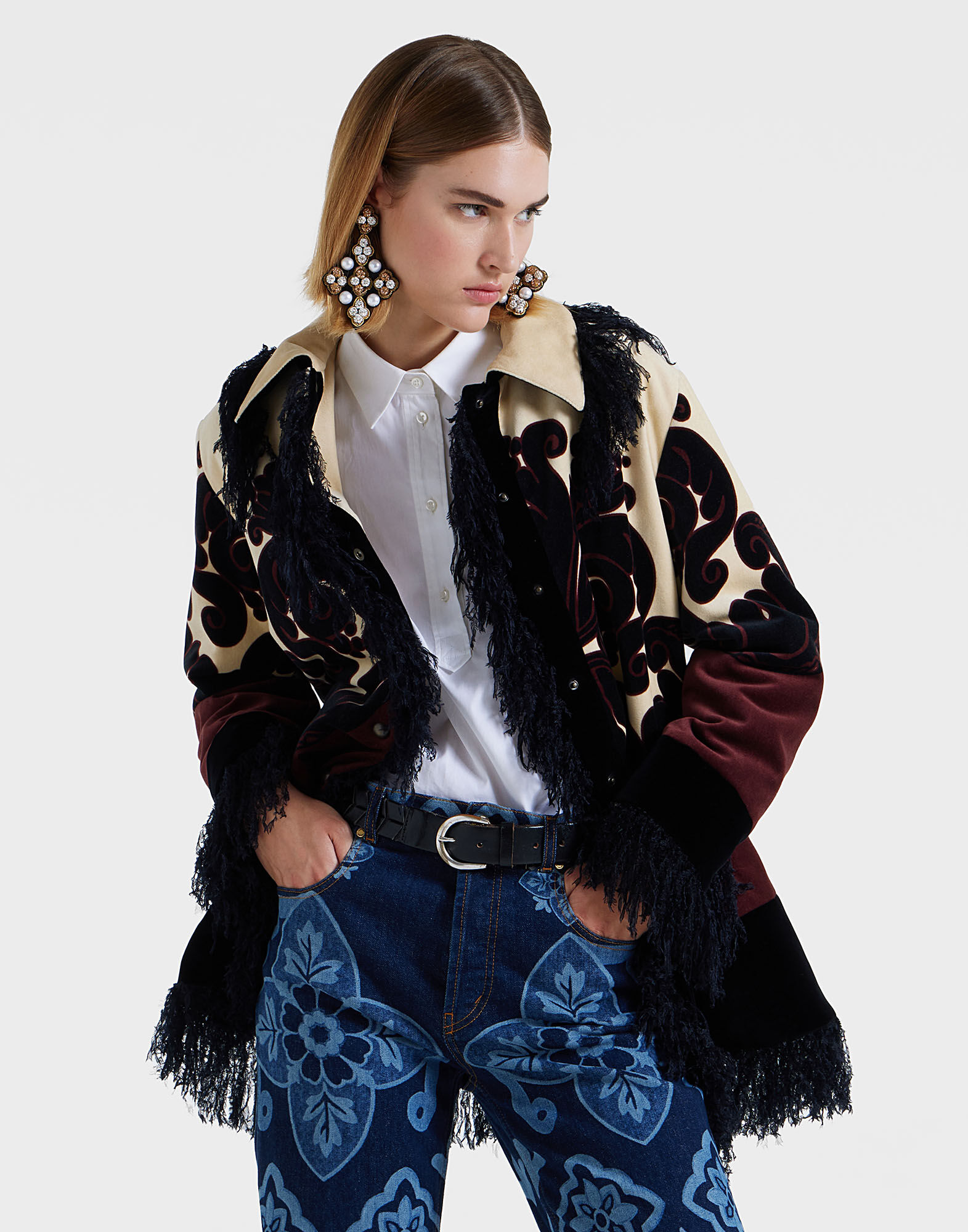 La DoubleJ Bonanza Jacket Corsini Plac&eacute;e Cream JAC0119COT061INI02WH03