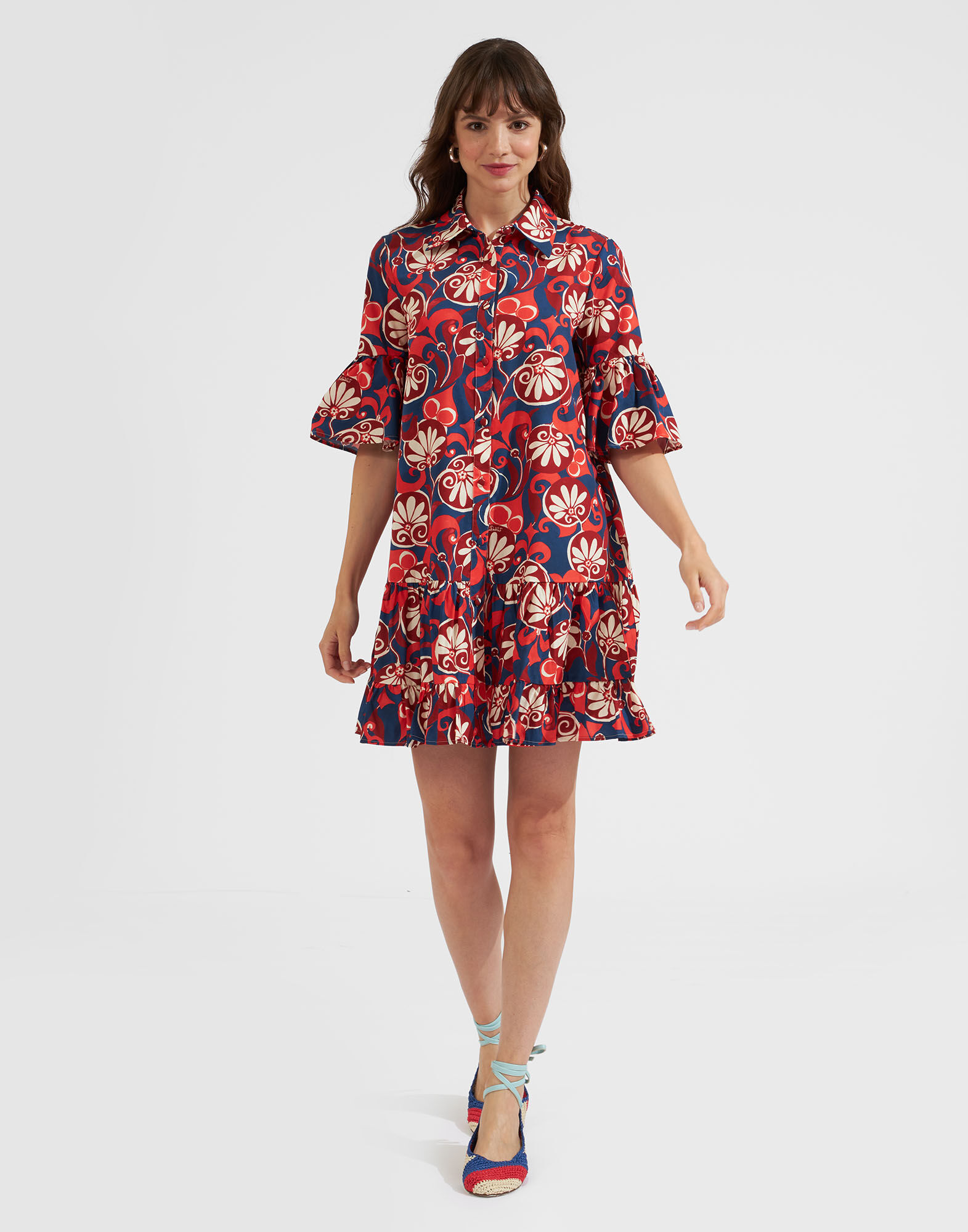 Whistles triangle store print shirt dress