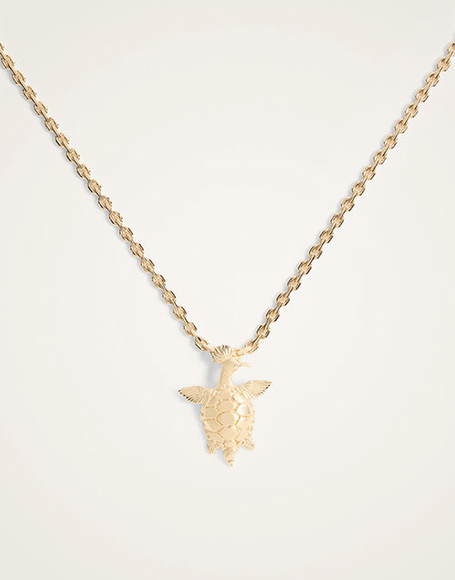La DoubleJ Turtlair Necklace 24K Gold Plate NEC0057BRA003SOLIDYE05
