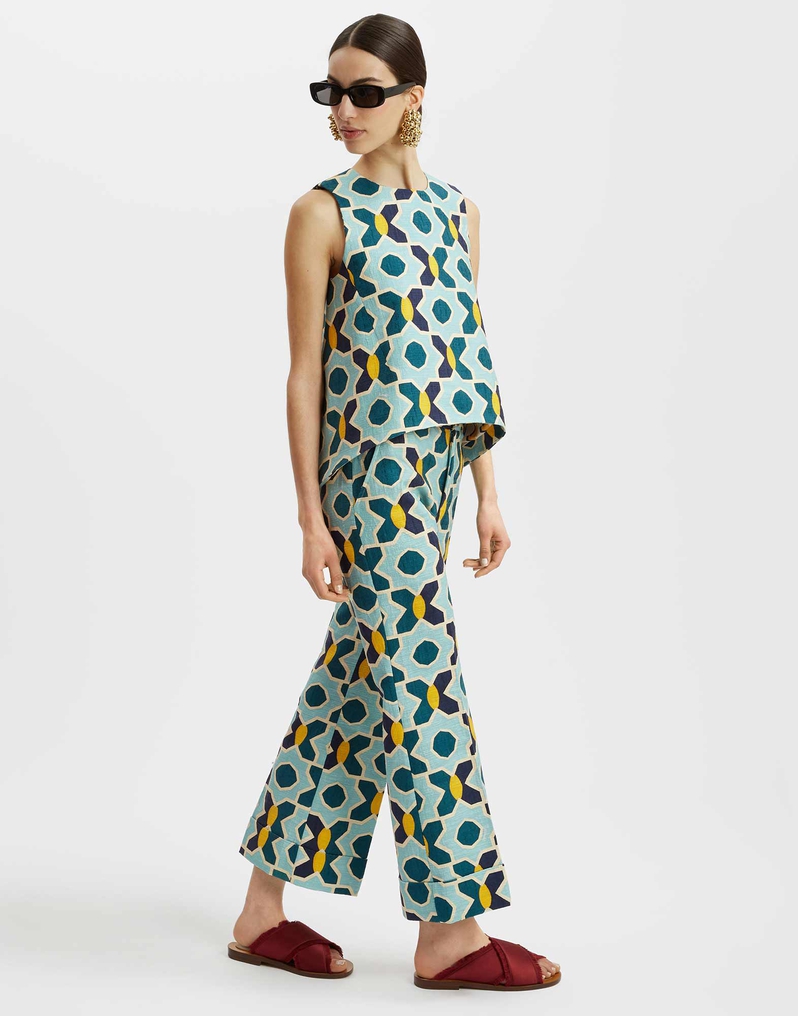 La DoubleJ La Scala Top La DoubleJ La Scala Top Plaza Light Blue TOP0016COT005PLA01BU01