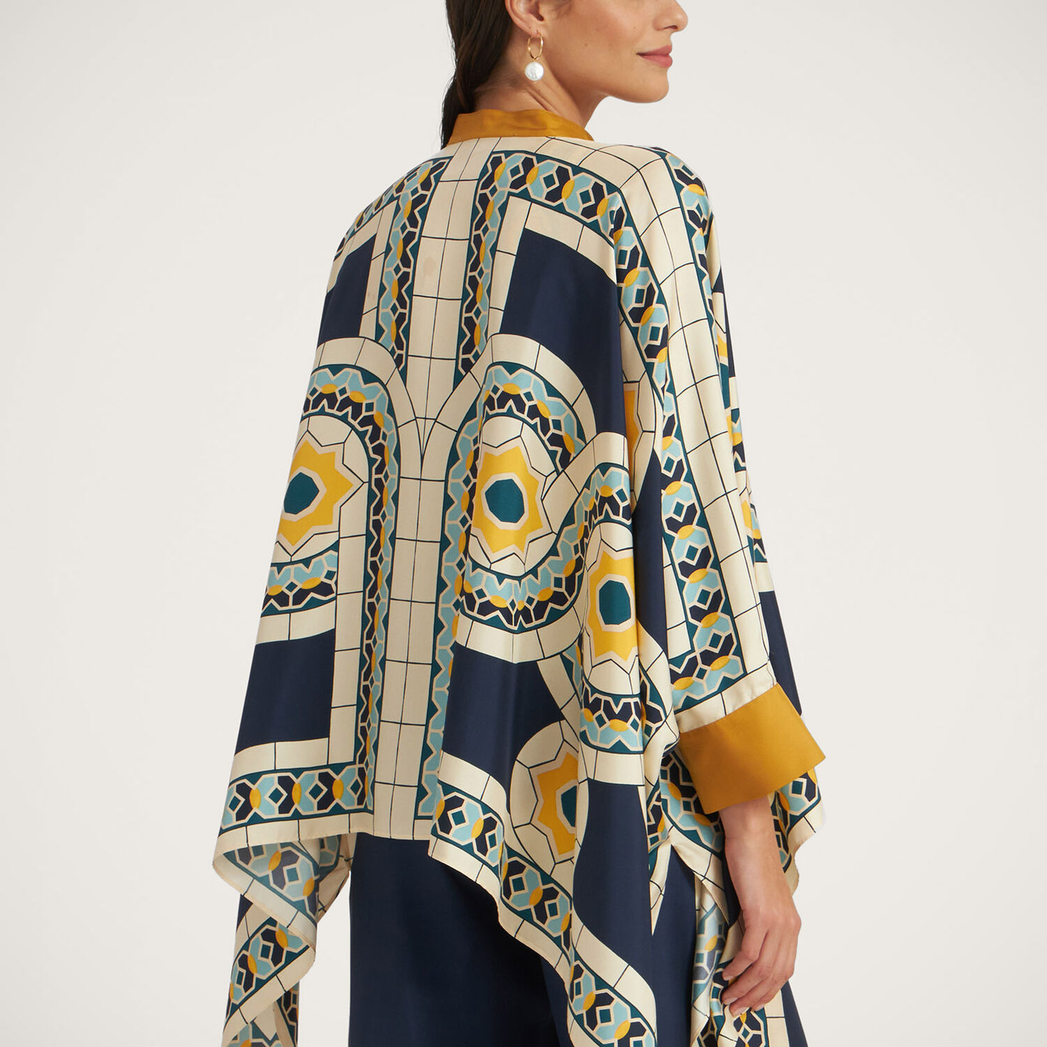 La Doublej Printed Top In Mudejar Placée Blue