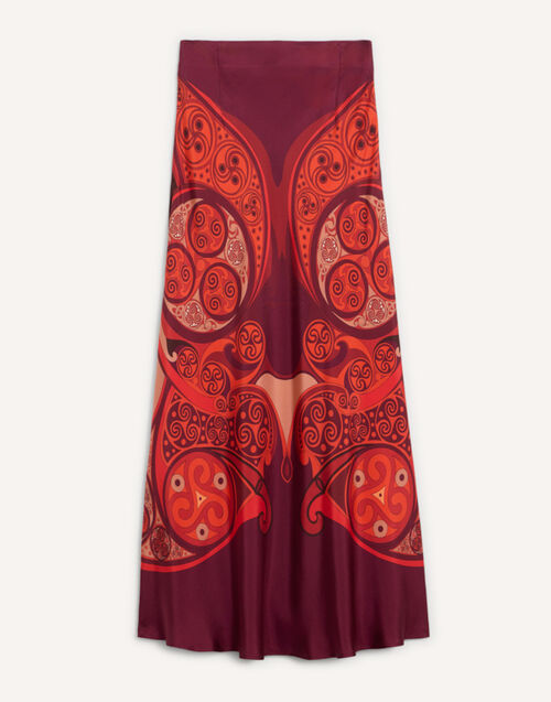 La DoubleJ Sleek Skirt Alchemy Plac&eacute;e Dark Red SKI0127SIL017ALC03RE40