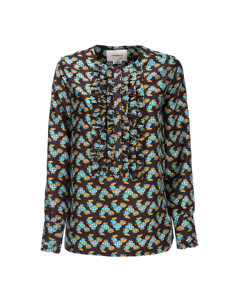 LaDoubleJ Tuxedo Shirt LaDoubleJ Tuxedo Shirt Choco Galletti SHI0005SIL001GAL0002