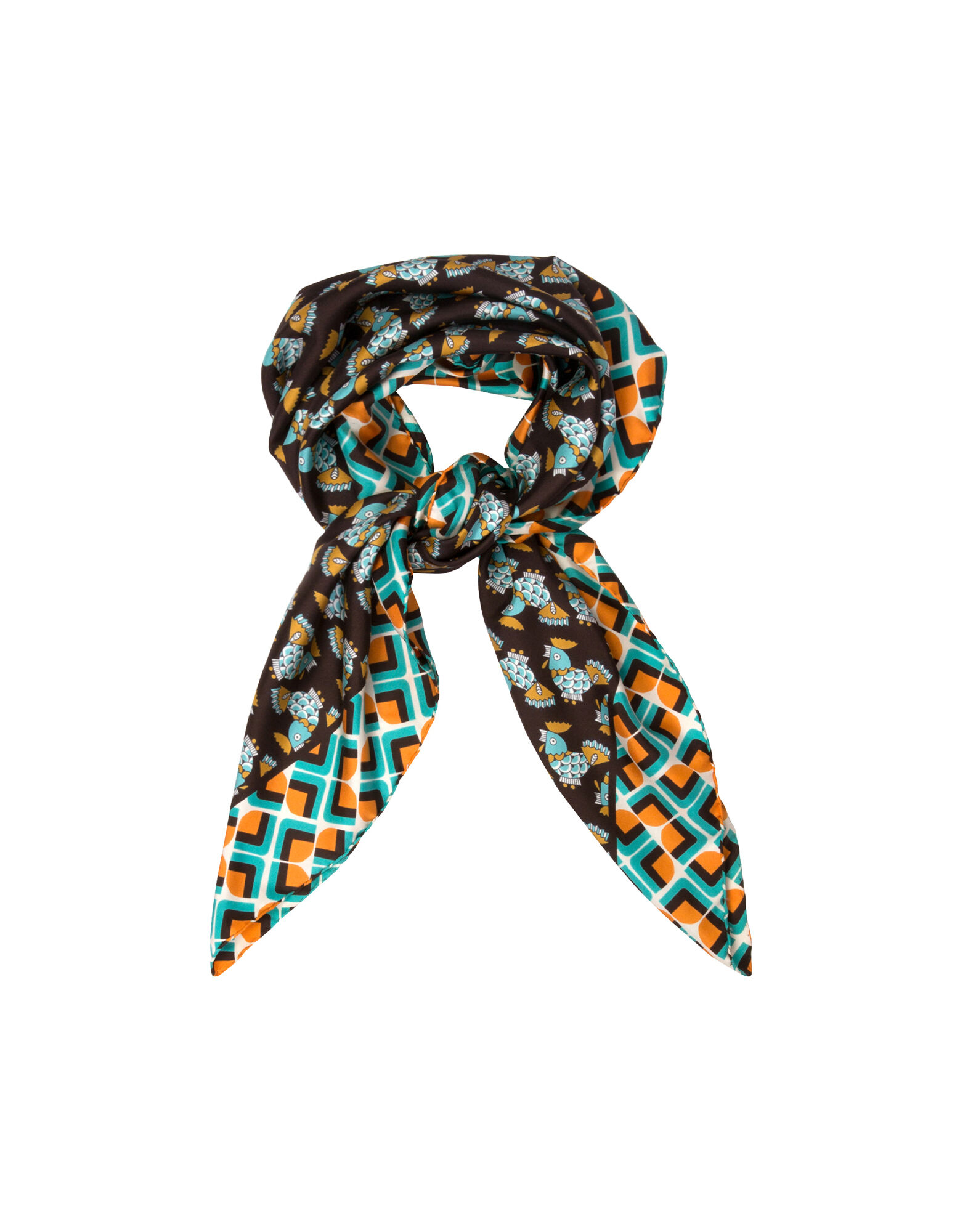 LaDoubleJ Double-Print Foulard Choco Galletti SCA0002SIL001GAL0002
