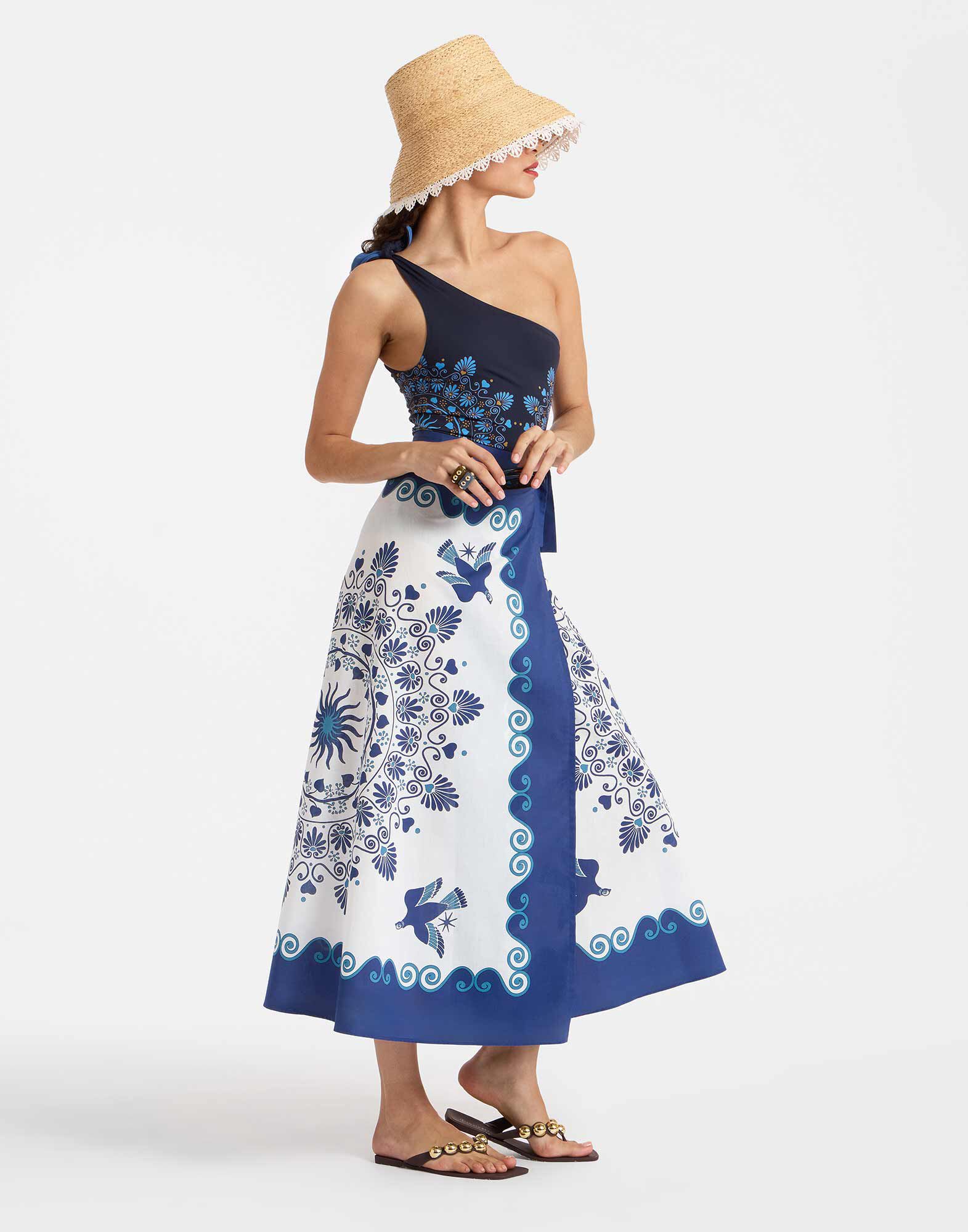 La DoubleJ Flipper Skirt Olympus Plac&eacute;e Cream SKI0122COT056OLY01WH03