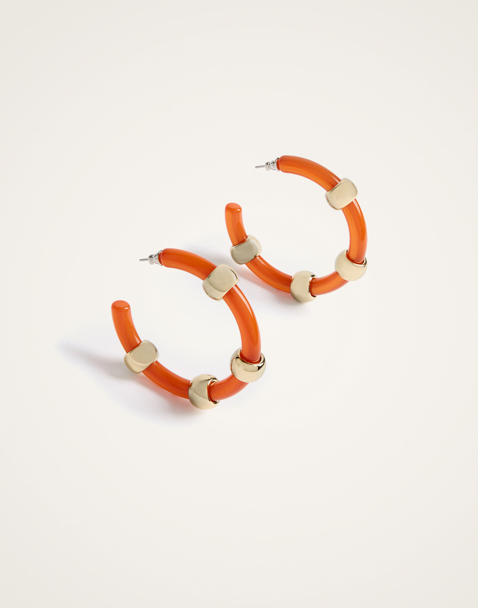 La DoubleJ Studded Hoops Solid Orange EAR0049POL014SOLIDOR02