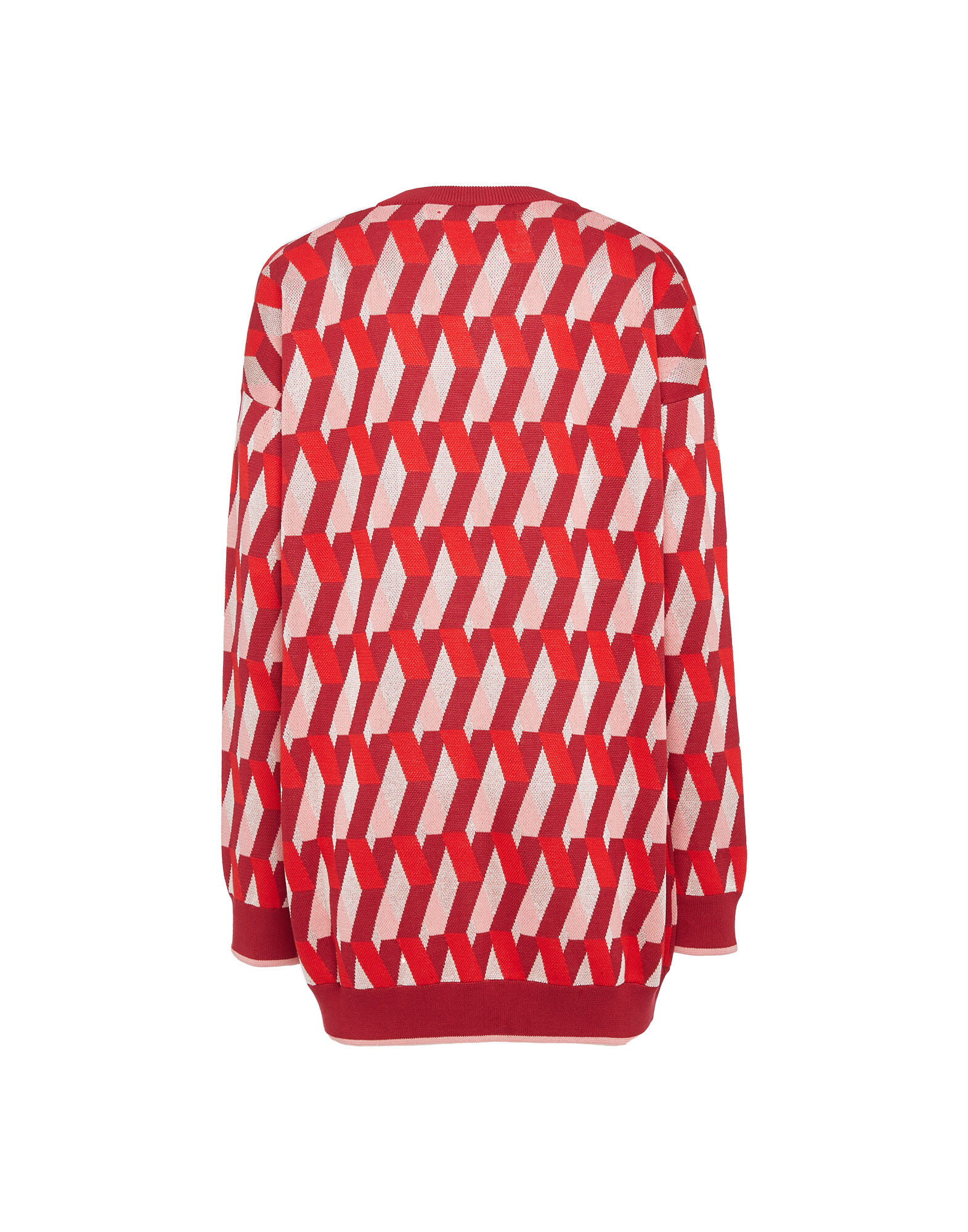 La DoubleJ Knit Leisure Cardigan Diamond Rosso PUL0068KNI044VAR0100