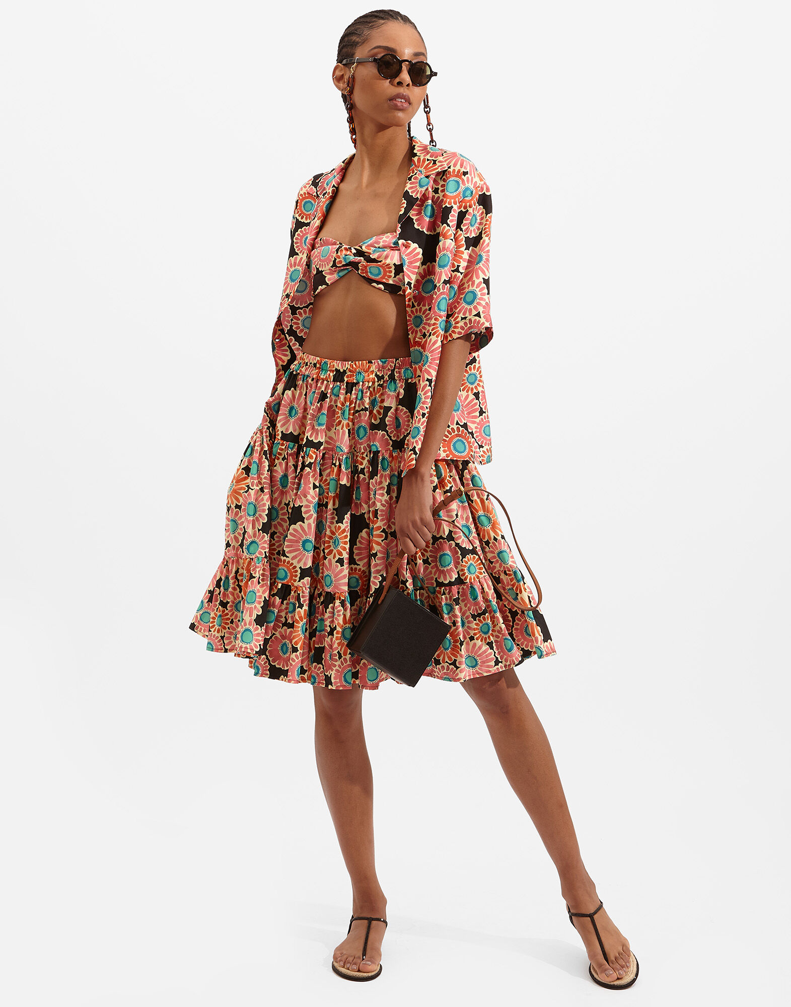 La DoubleJ Love Skirt Crazy Daisy Black SKI0038COT001DAY0002