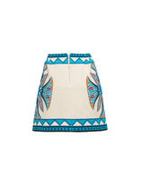 La DoubleJ Foulard Mini Skirt Lotus Plac&eacute;e Ivory SKI0092COT046LOT01WH04