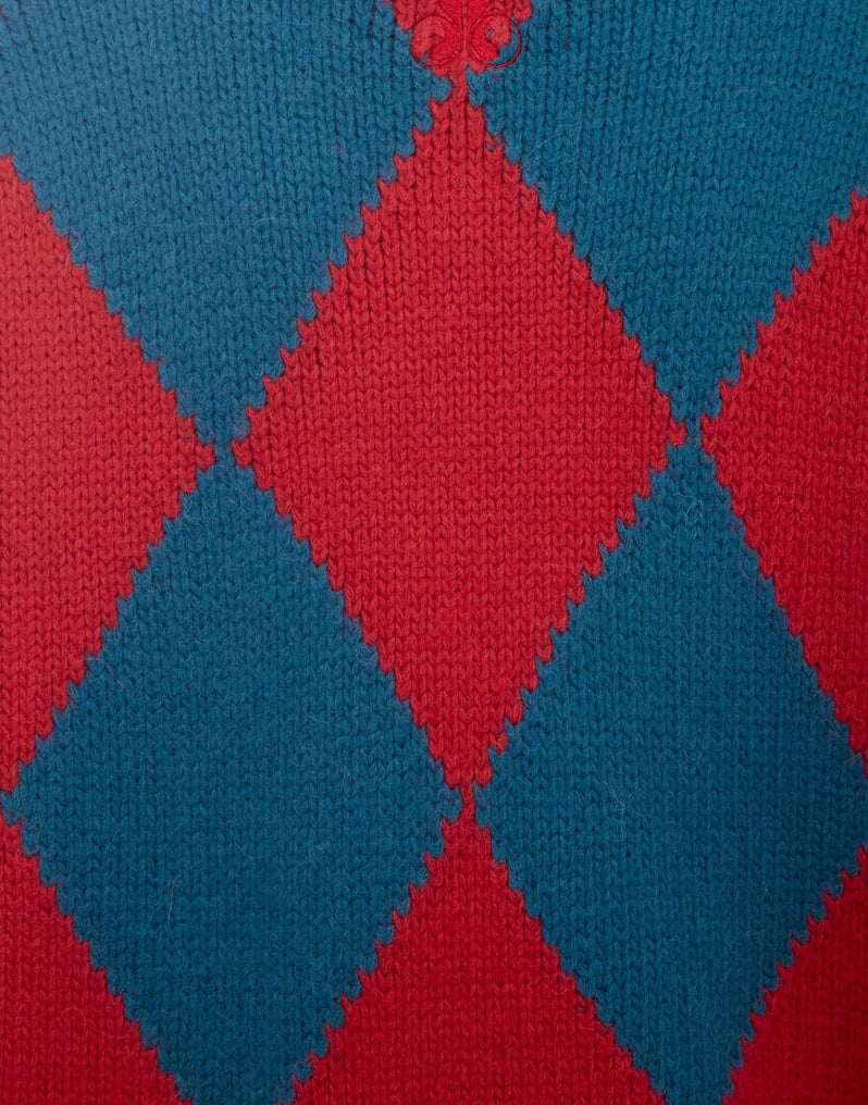 La DoubleJ Argyle Sweater La DoubleJ Argyle Sweater Red & Blue PUL0091KNI064VA183RE01