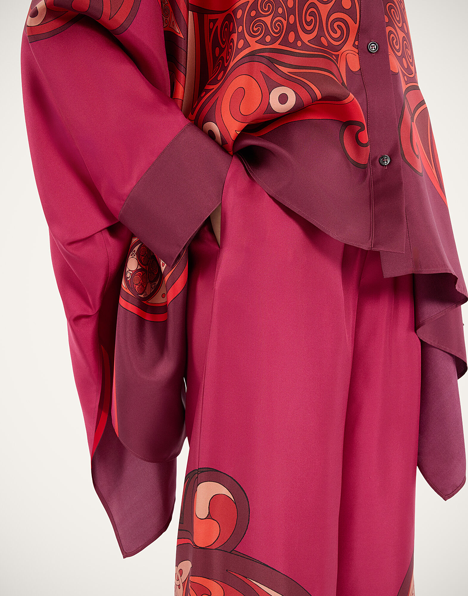 La DoubleJ Palazzo Pants Alchemy Plac&eacute;e Dark Red TRO0026SIL001ALC03RE40