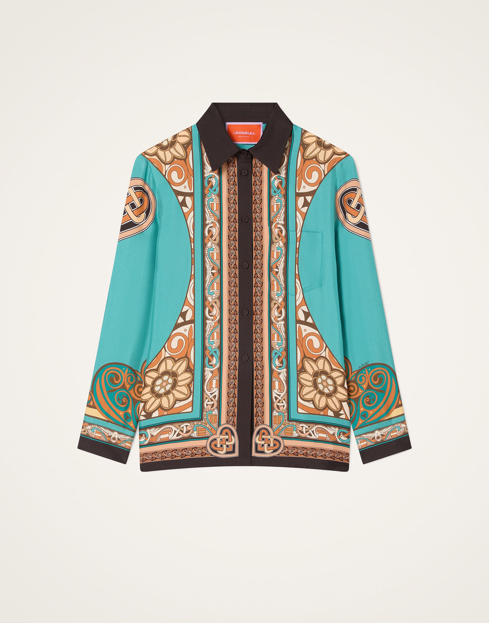 La DoubleJ Boy Shirt Kells Plac&eacute;e Blue Petrol SHI0040SIL026KEL03BU05