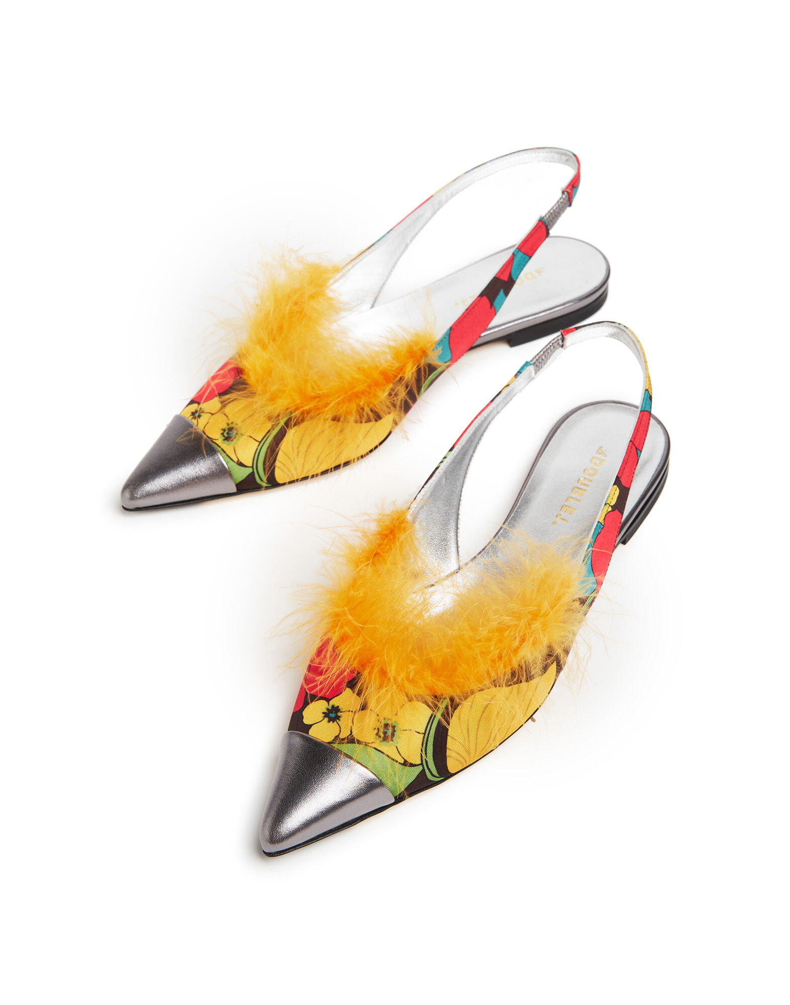 La DoubleJ La Scala Flats (With Feathers) Vines SHO0049FAI001VIN0001
