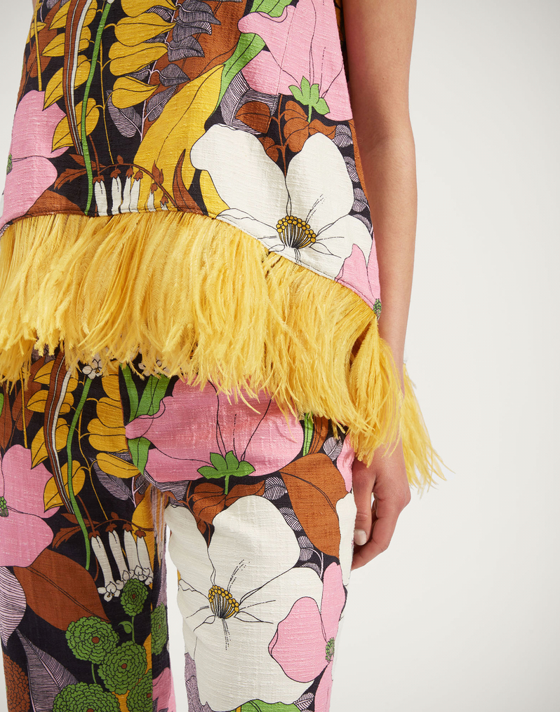 La DoubleJ La Scala Top (With Feathers) La DoubleJ La Scala Top (With Feathers) Big Flower TOP0013COT005BFL0001