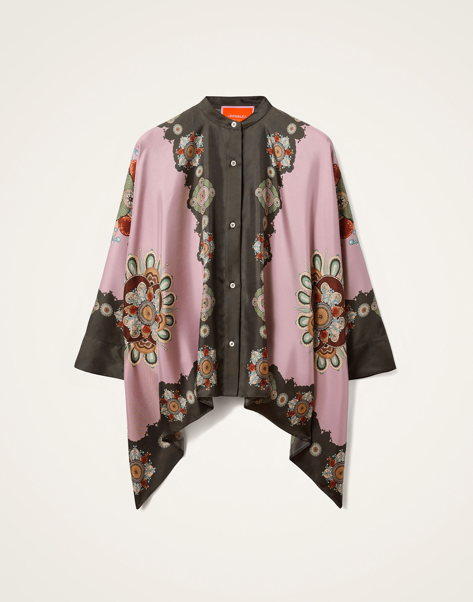 La DoubleJ Foulard Shirt Nucleus Plac&eacute;e Dusty Pink SHI0059SIL001NUC06PI10