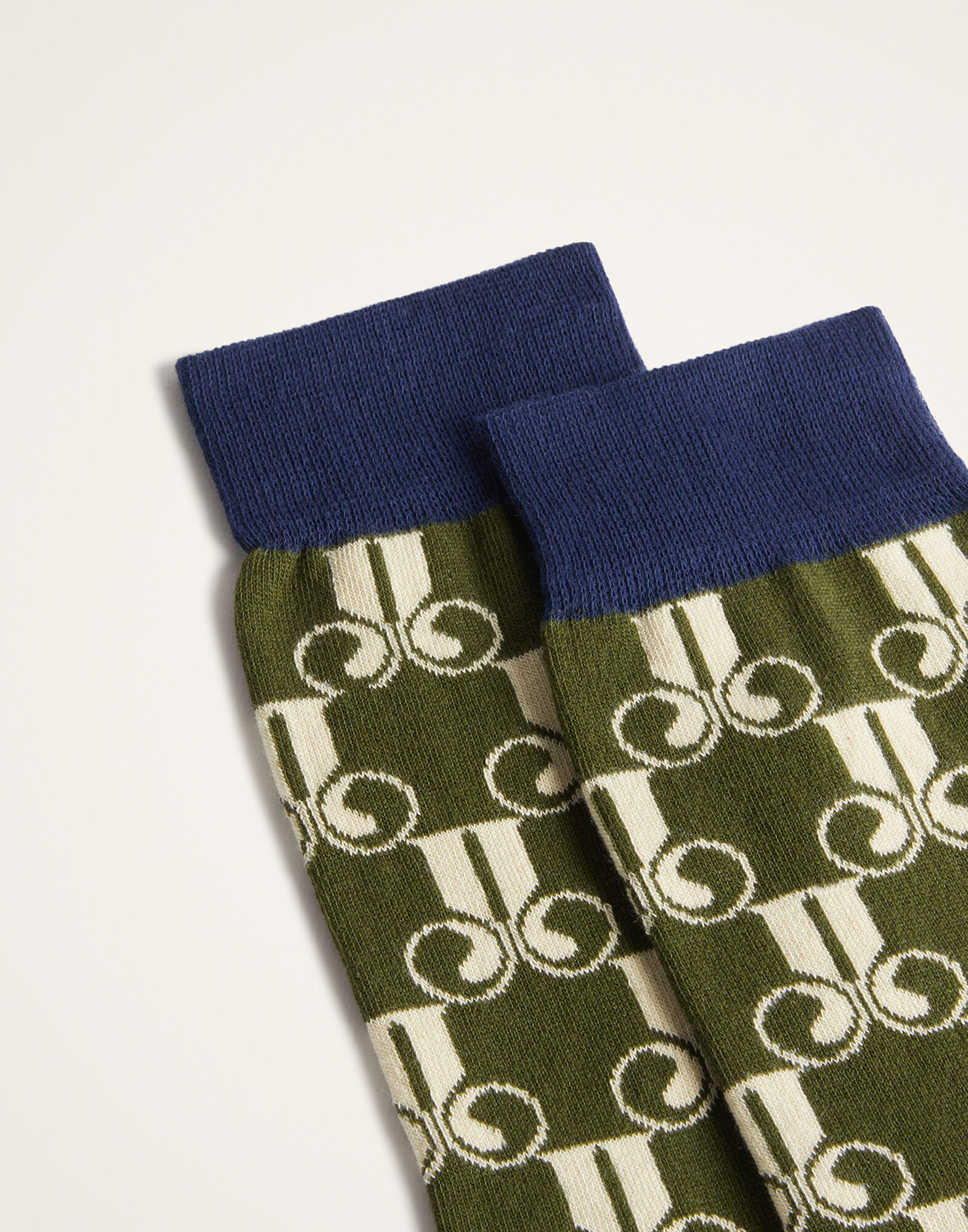 La DoubleJ All Time Socks La DoubleJ Monogram Military Green SOC0016COT083DJM01GR12