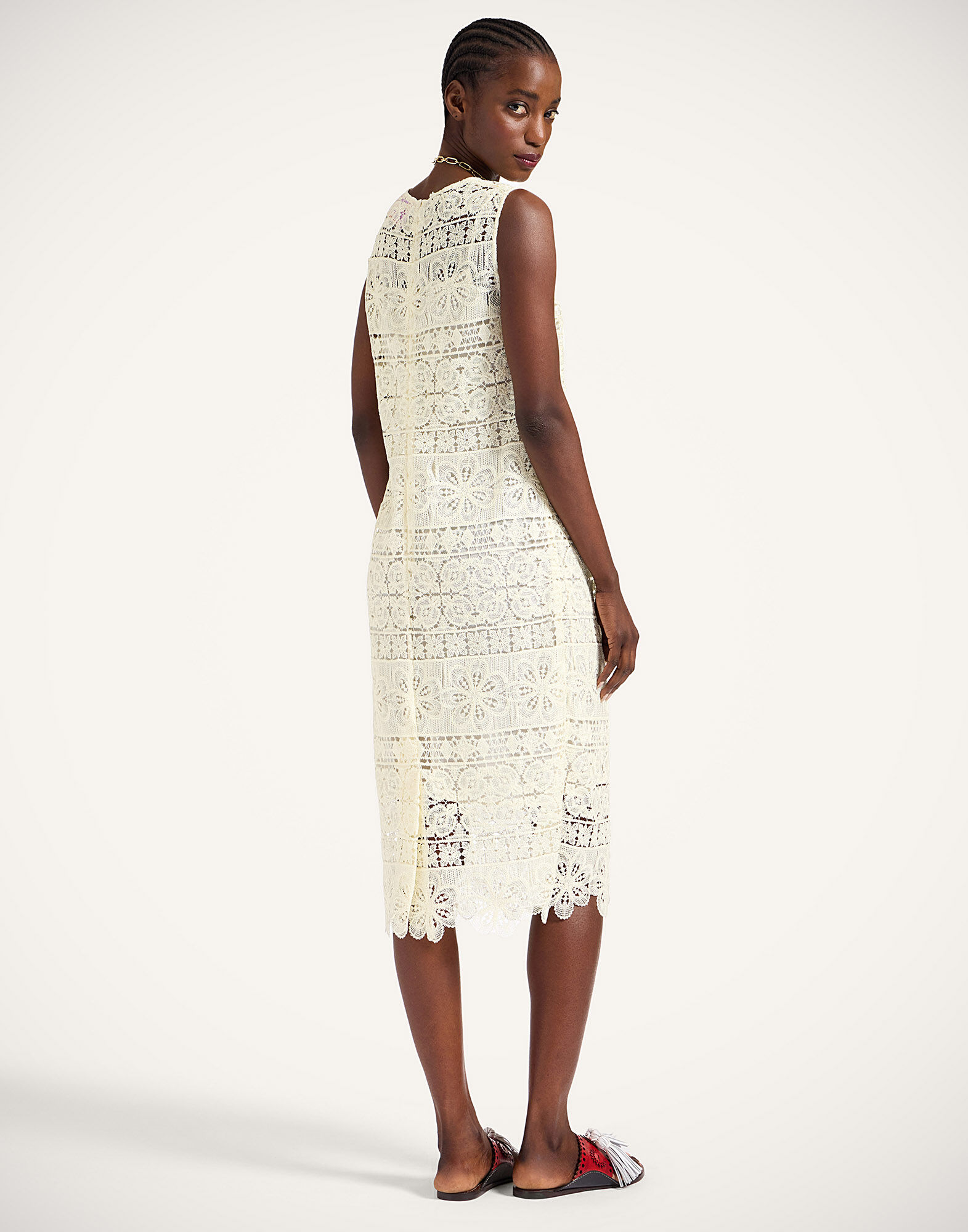 La DoubleJ Column Dress Caper Light Yellow DRE0389EMB104CEP03YE01