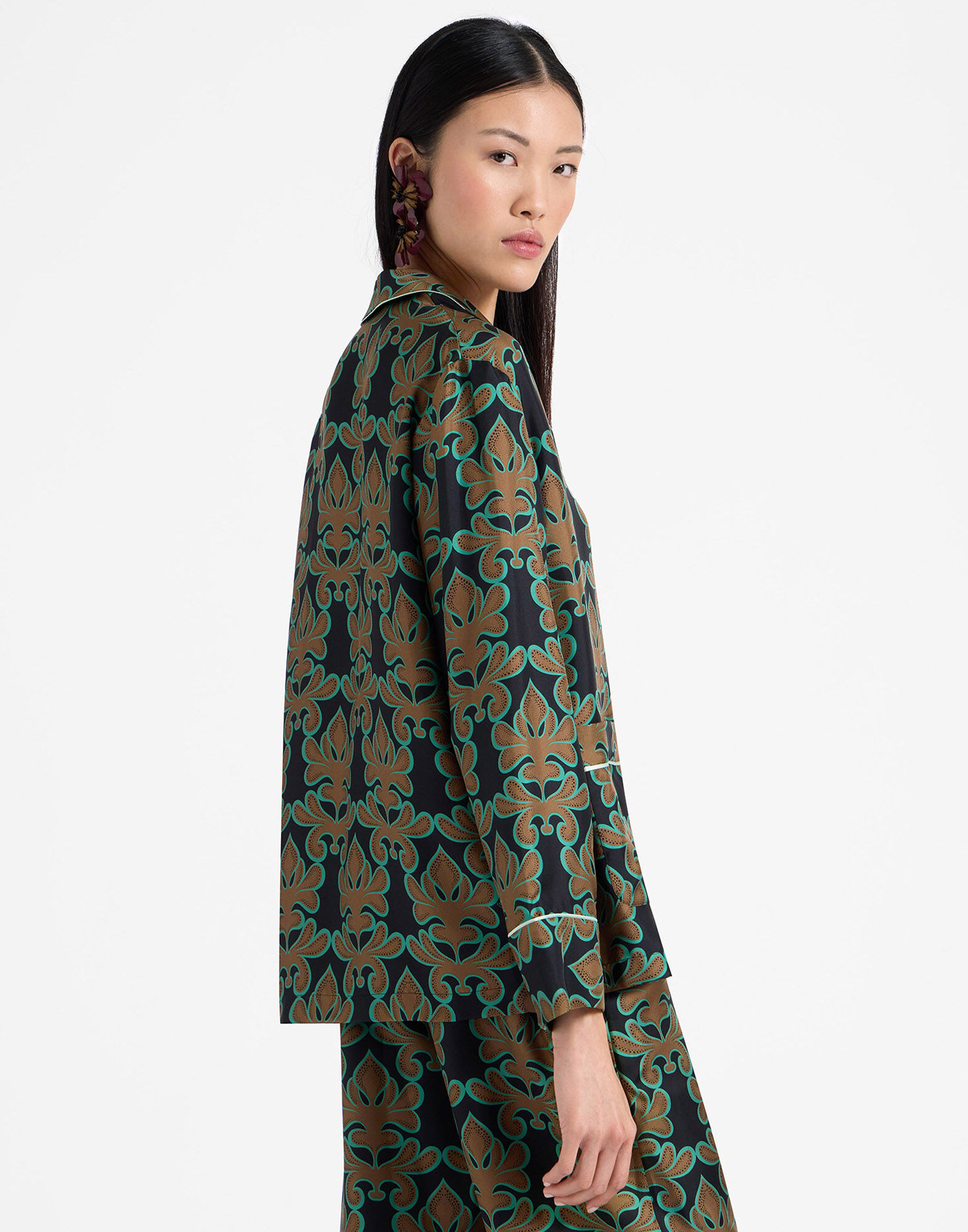 La DoubleJ Pajama Shirt Herald Black SHI0077SIL001ALD01BL01