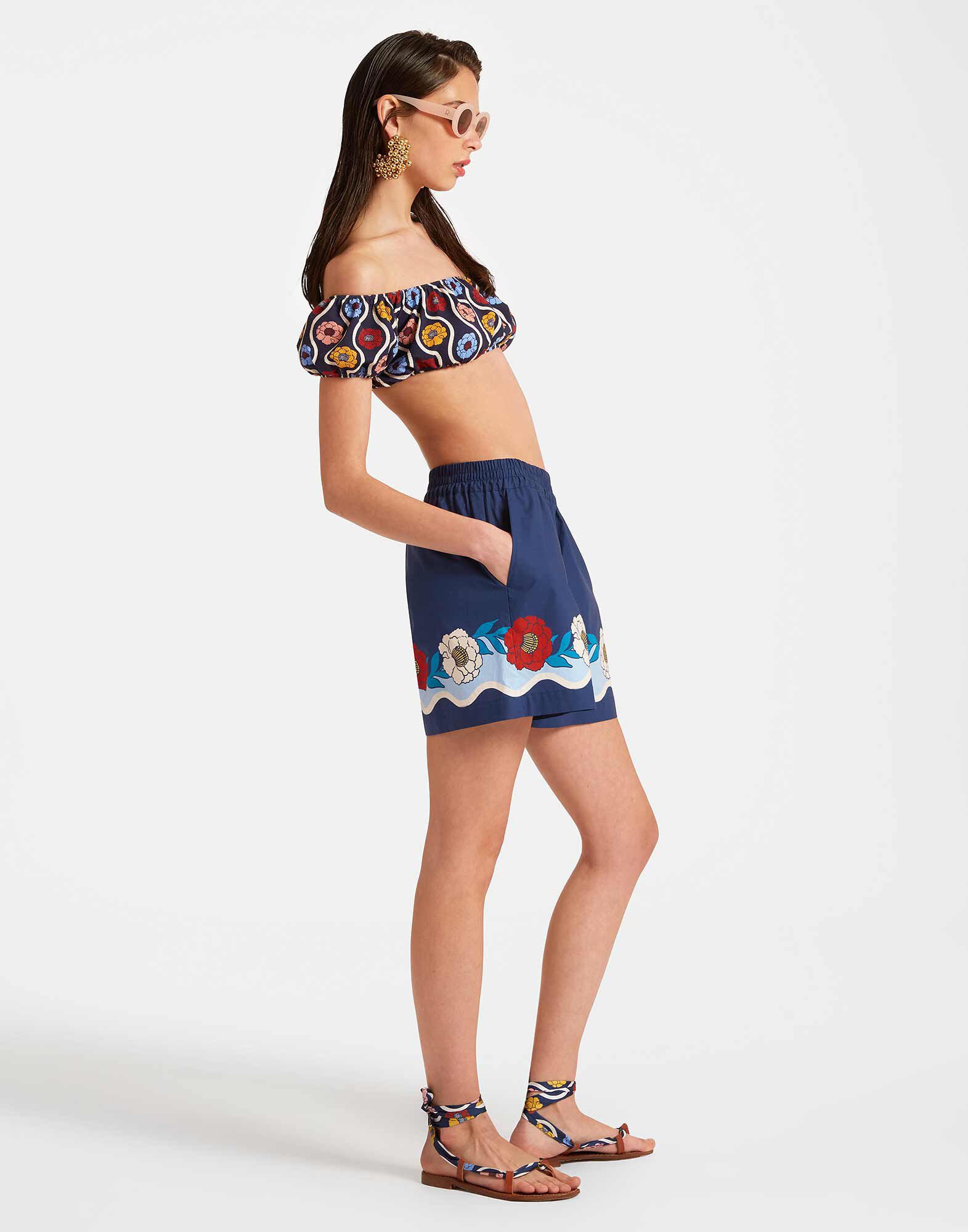Pull-Up Shorts in Whitsun Placée Blue for Women | La DoubleJ