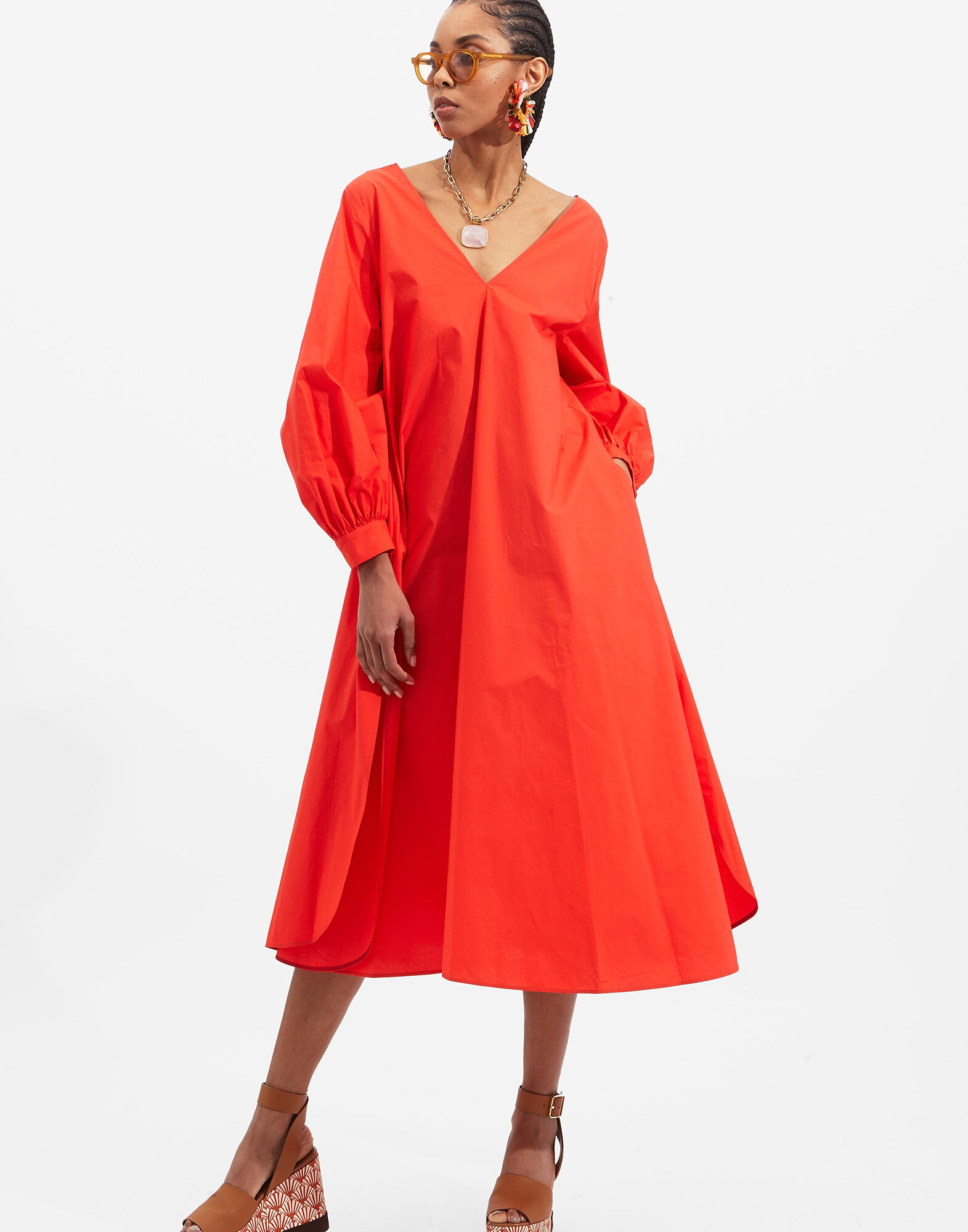 La DoubleJ Bali Dress Solid Red DRE0279COT001RED0003