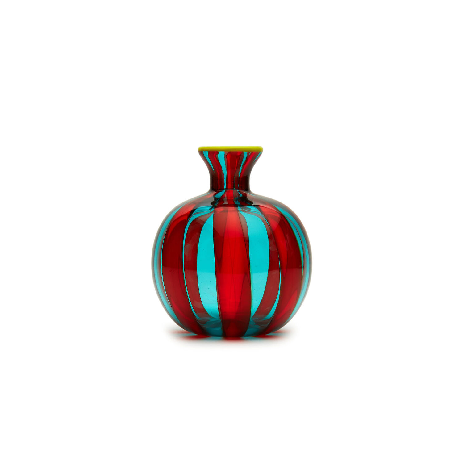 La Doublej Mini Ciccio Glass Vase In Red/turquoise
