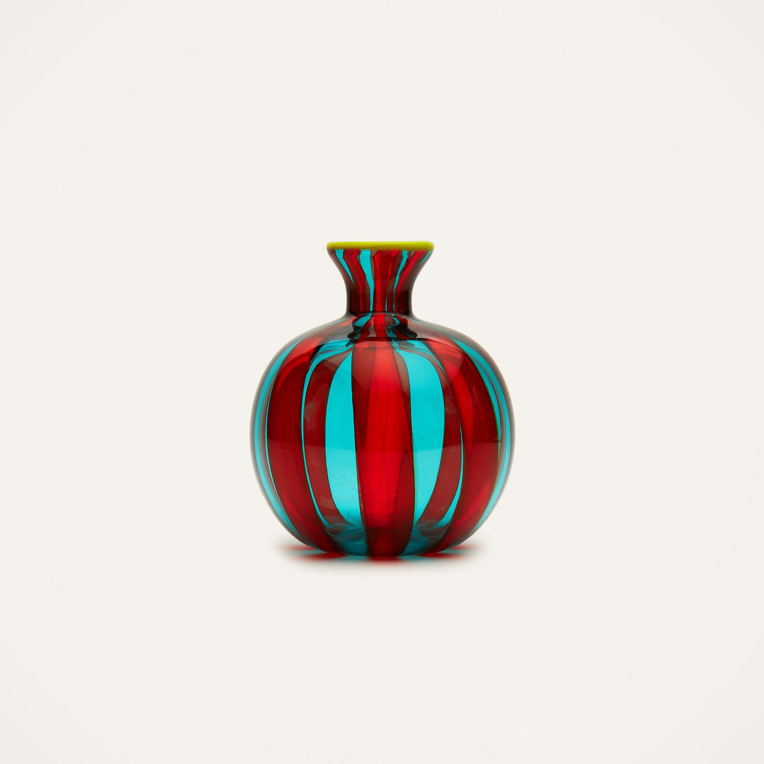 La Doublej Mini Ciccio Glass Vase In Red/turquoise