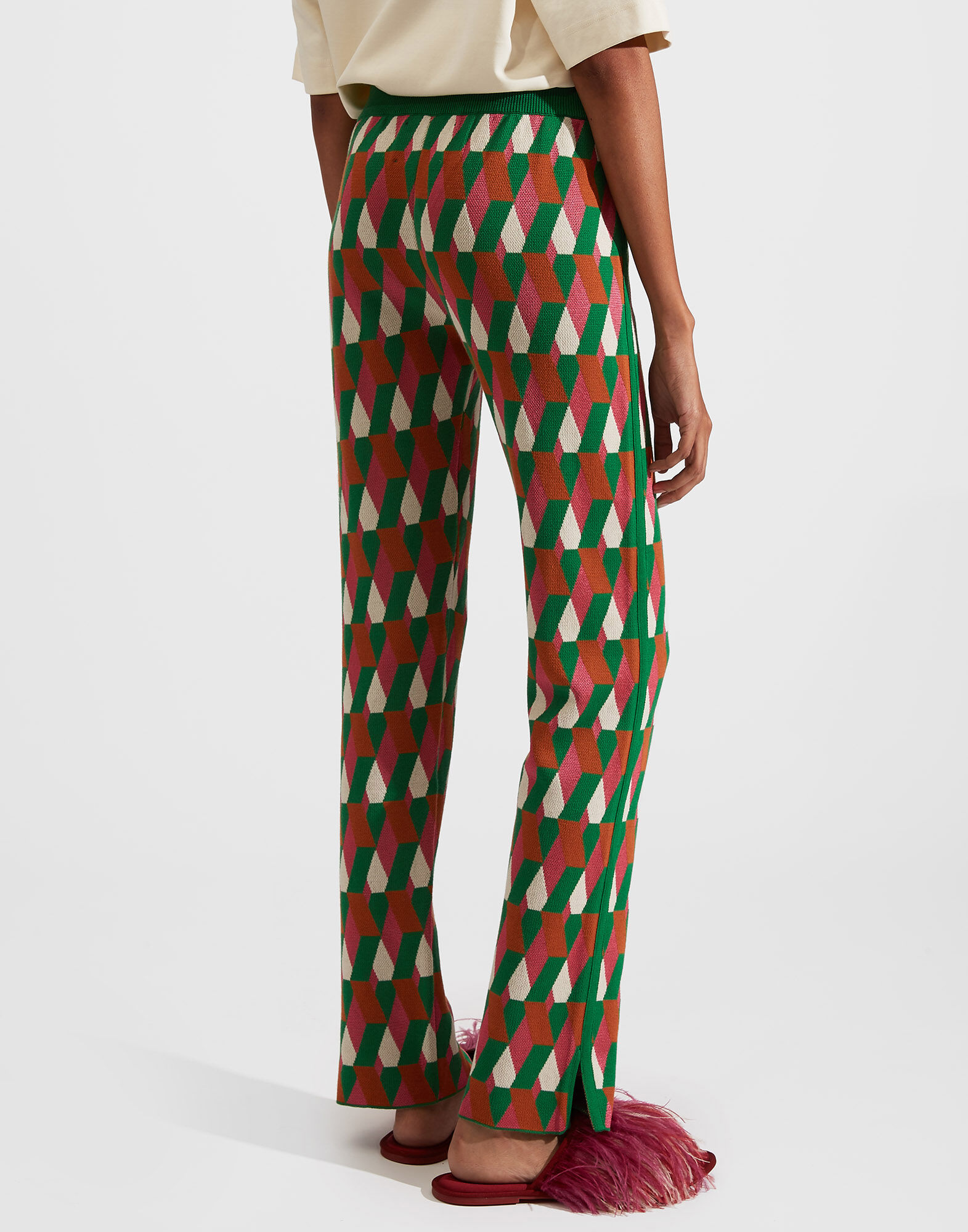 La DoubleJ Knit Leisure Joggers Diamond Verde TRO0045KNI044VAR0079