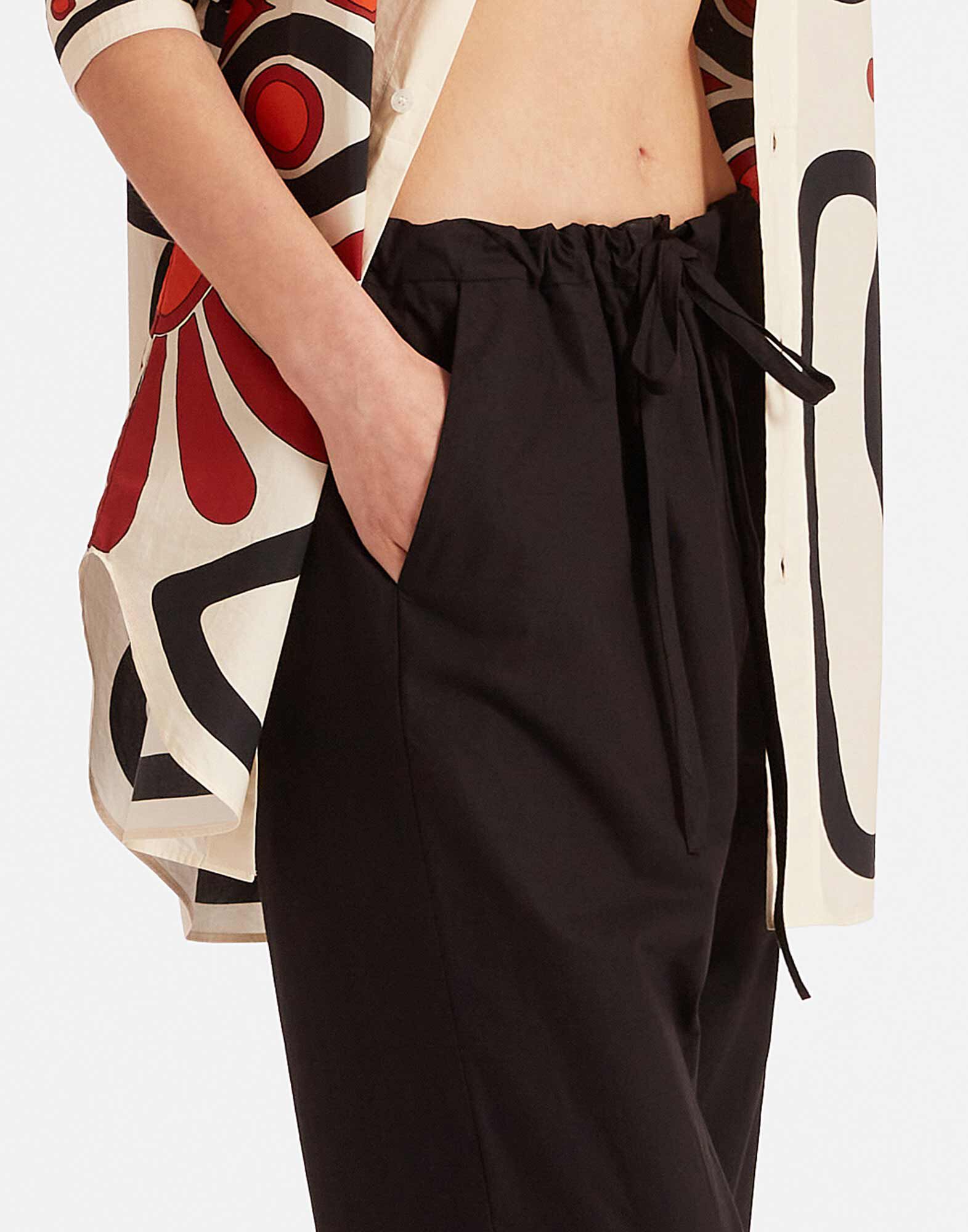 Drawstring Pants en Solid Black pour Femme La DoubleJ