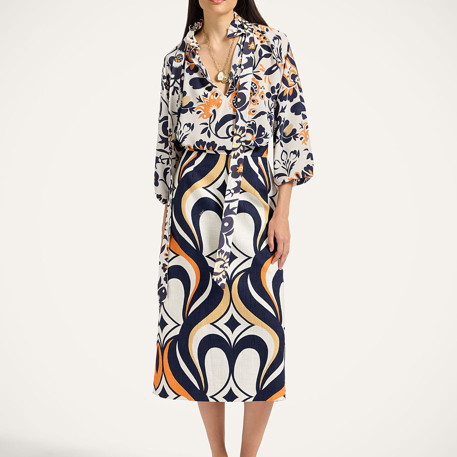 La Doublej La Double J V-neck Cerere Blouse In Moroccan Crepe