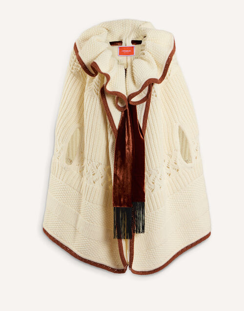 La DoubleJ The Weaver Long Cape Solid White SCA0110KNI217SOLIDWH01