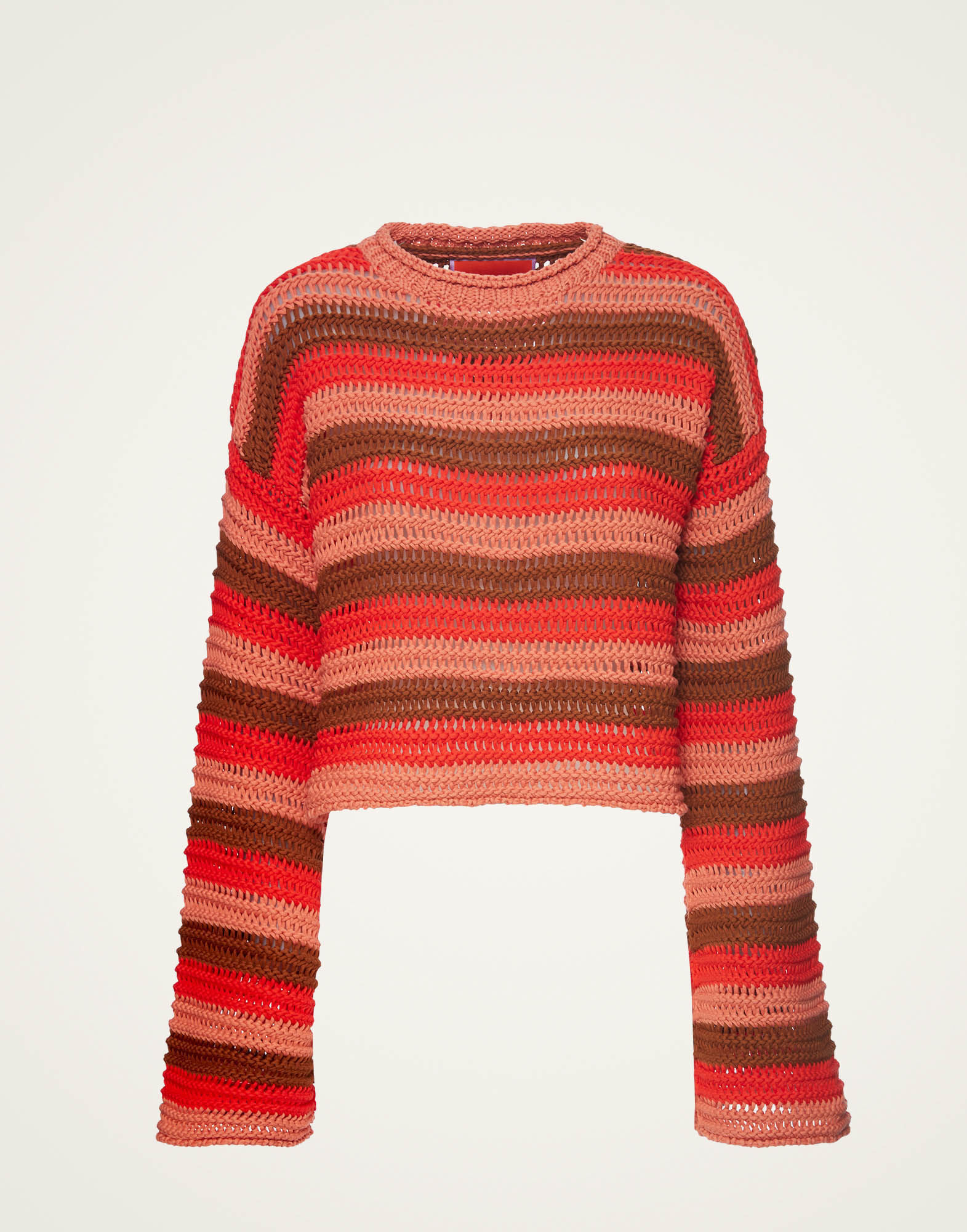 Crop Sweater in Multicolor Red for Women La DoubleJ