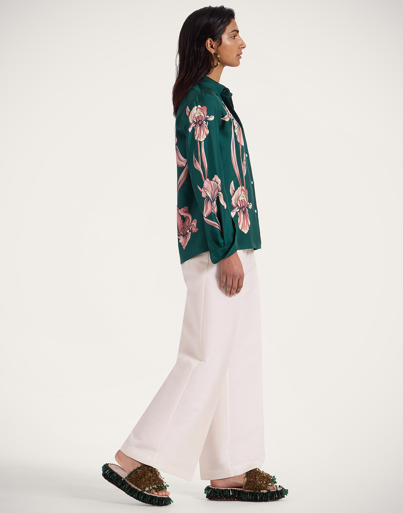 La DoubleJ Boy Shirt Iris Plac&eacute;e Dark Green SHI0040SIL006IRS07GR03