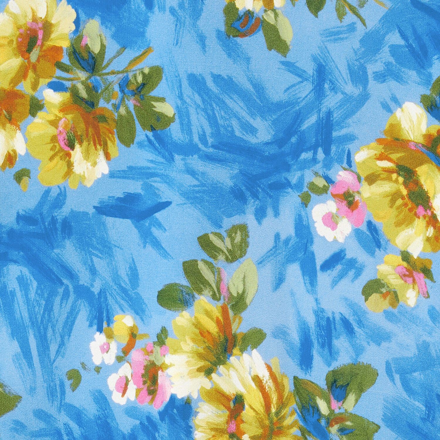 La Doublej Long-sleeve Floral-print Maxi Dress In Blue