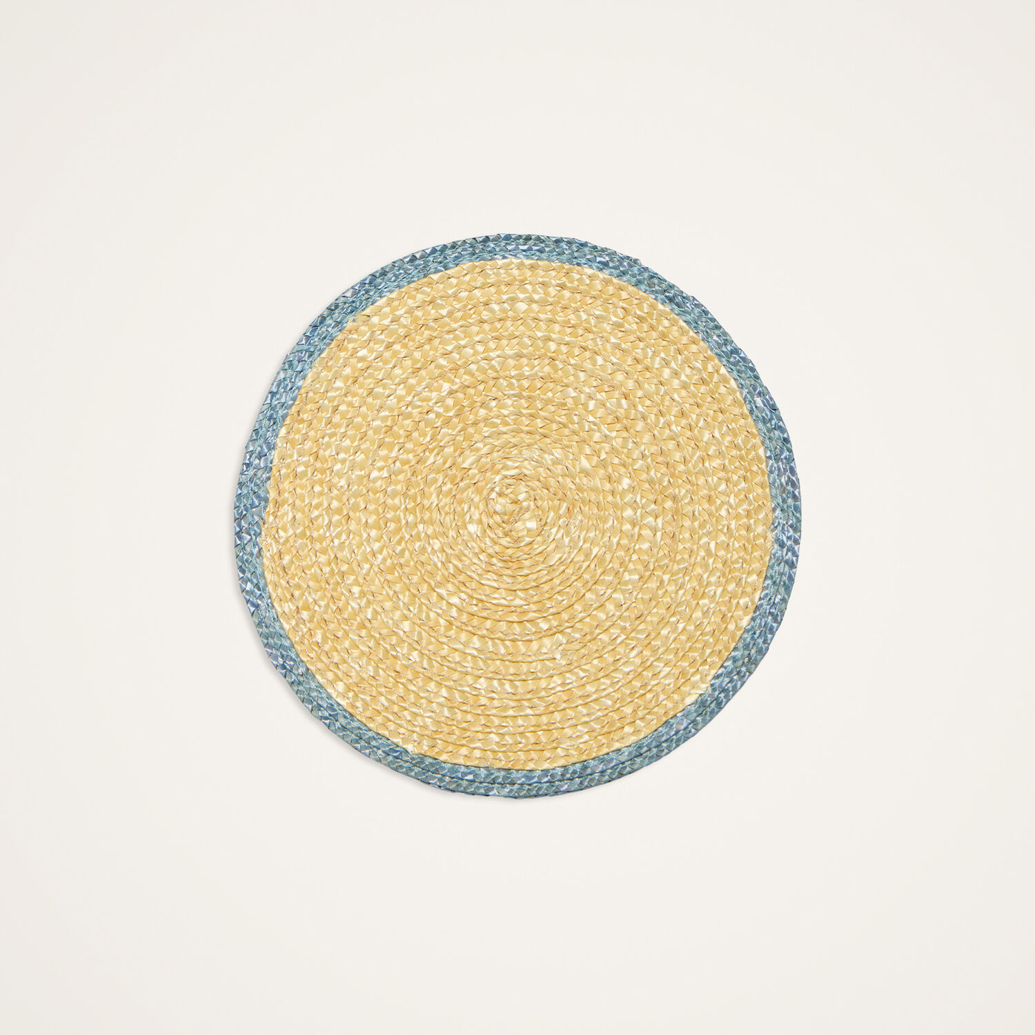 La Doublej Straw Coasters Set Of 2 In Solid Light Blue