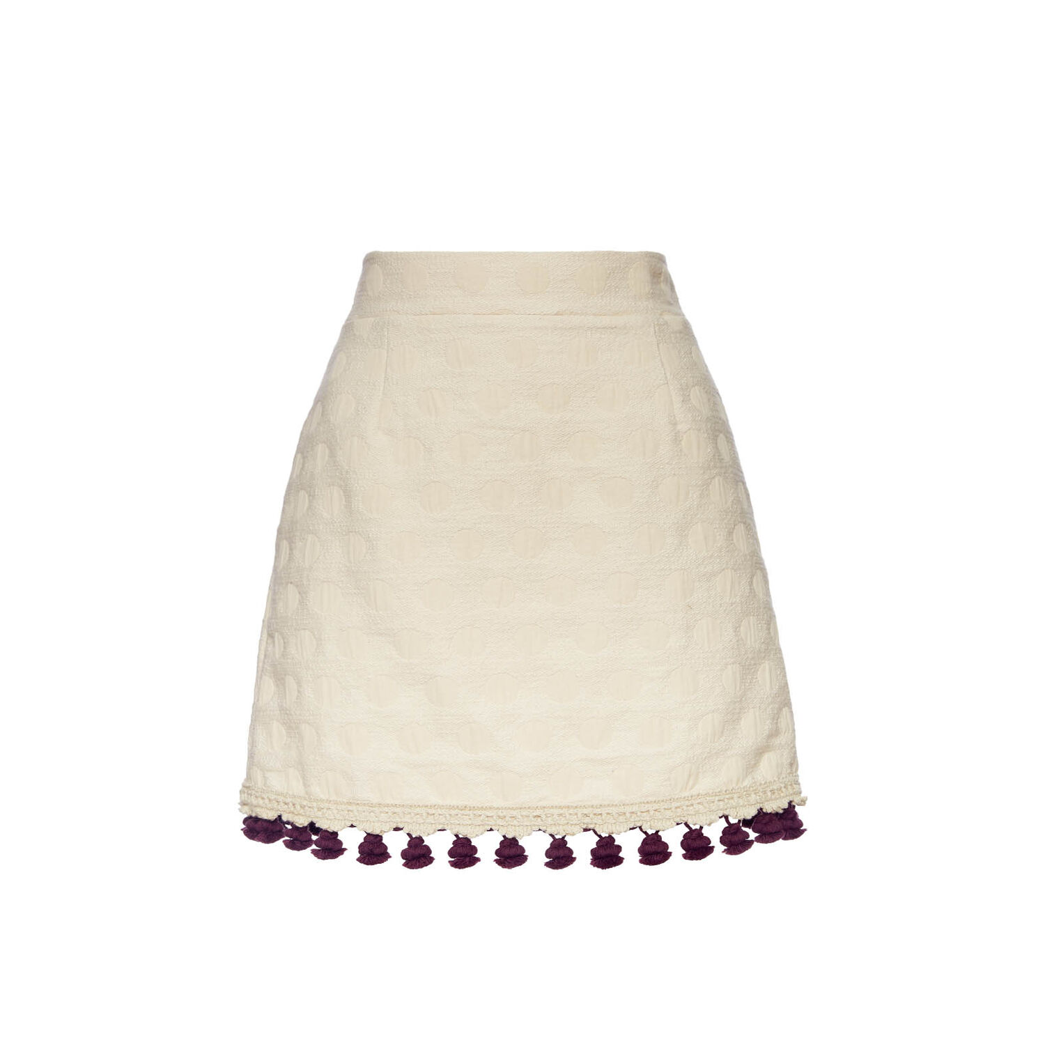 Shop La Doublej Baia Mini Skirt Embroidered In Creamy