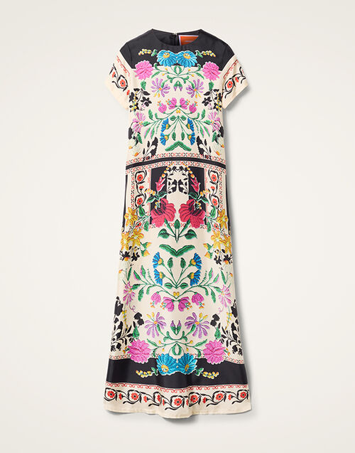 La DoubleJ Swing Dress Plaza Placée Ivory DRE0128SIL006PLA04WH04