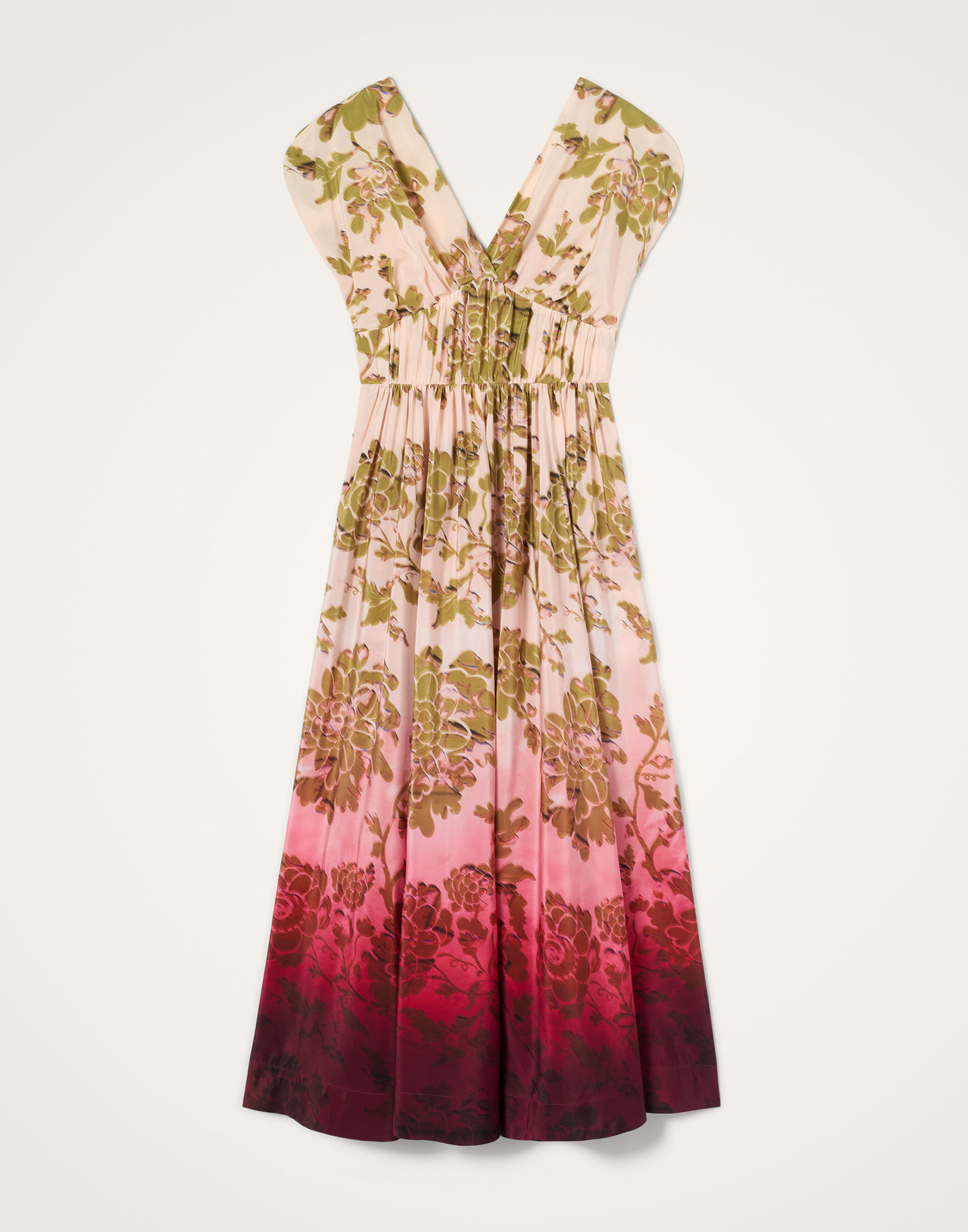 La DoubleJ Waldorf Dress Oasis Ombr&eacute; Plac&eacute;e Geen & Red DRE1103CRE001OAO02GR02