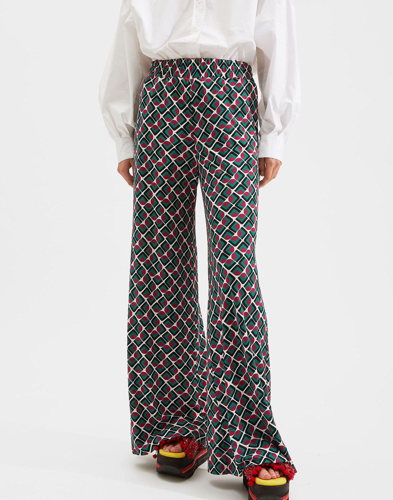 LaDoubleJ Palazzo Pants Domino Verde TRO0003JER003DOM0005